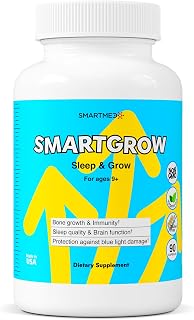 SMARTGROW 5-in-1 Promote Strong Bones Eye & Health Calcium, Vitamin D3, Amino Acids – Sleep Aid, Immune Support, Brain & Eye Health – 90 Capsules