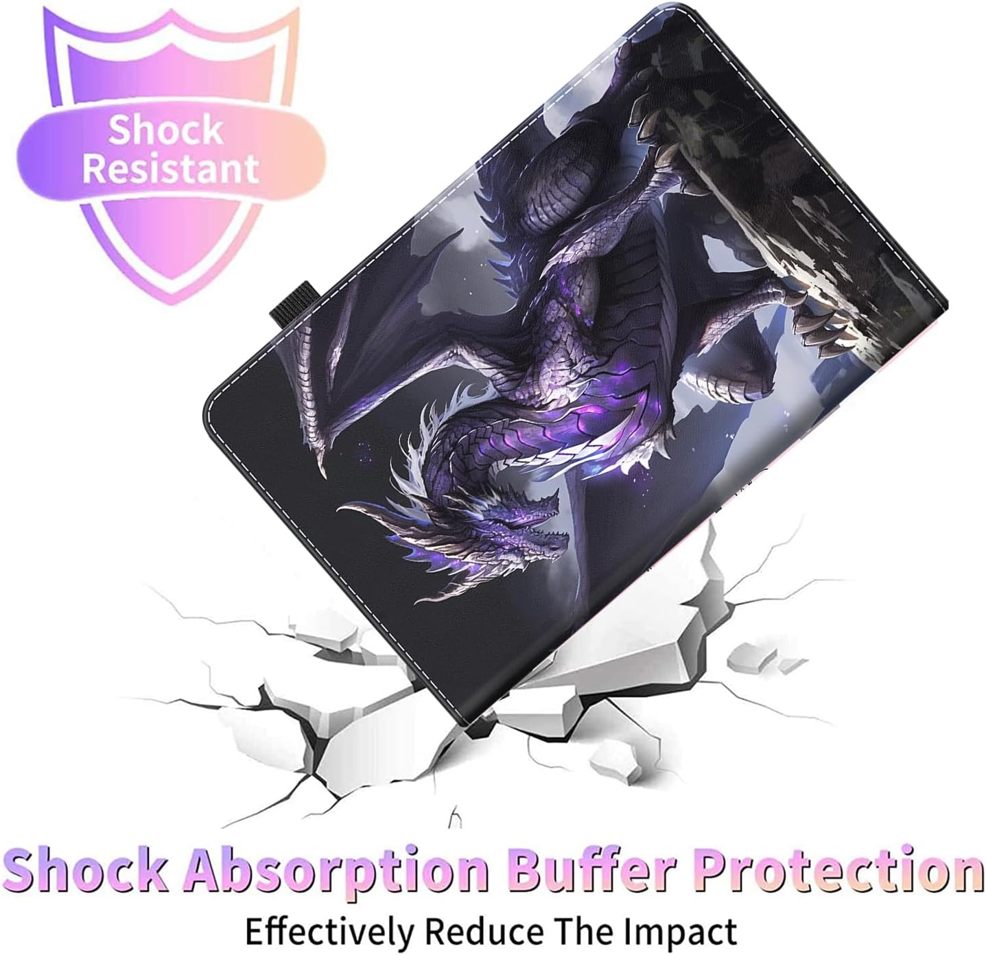 Case Fits All-New Amazon Kindle Fire HD 10 & 10 Plus Tablet (13th/11th Generation, 2023/2021 Release) 10.1", Durable Shockproof Protective Cover with Auto Wake/Sleep，Purple Dragon