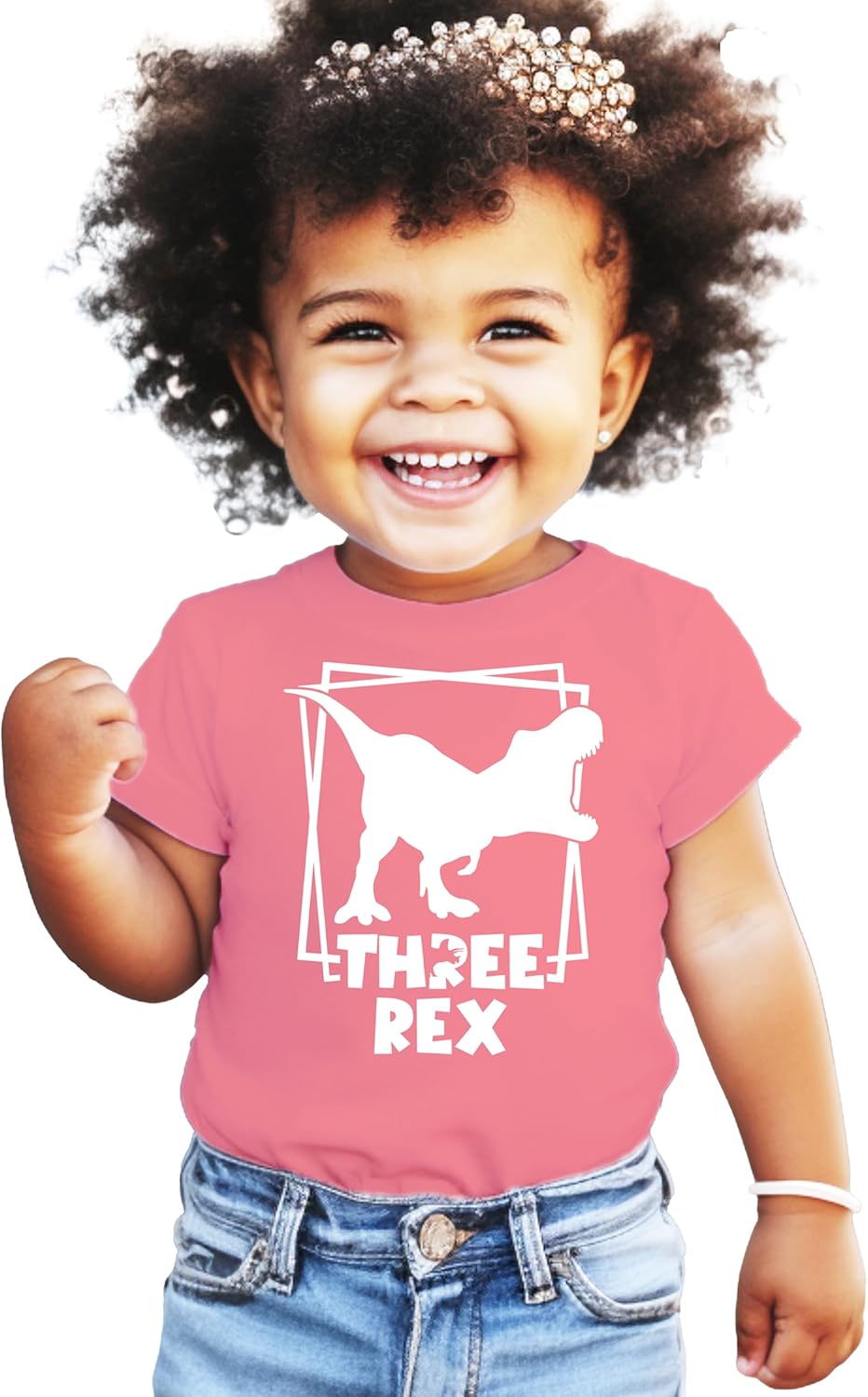 Three Rex Square T-Rex Dinosaur 3rd Birthday Shirts for Baby Toddler & Youth Boys & Girls