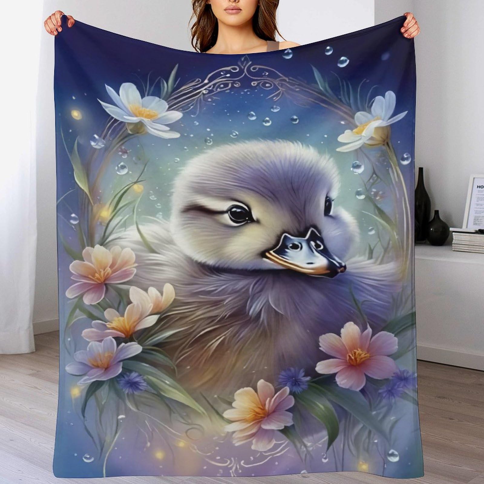 Manta suave para sofá que quita el frío en la cama con diseño de pato