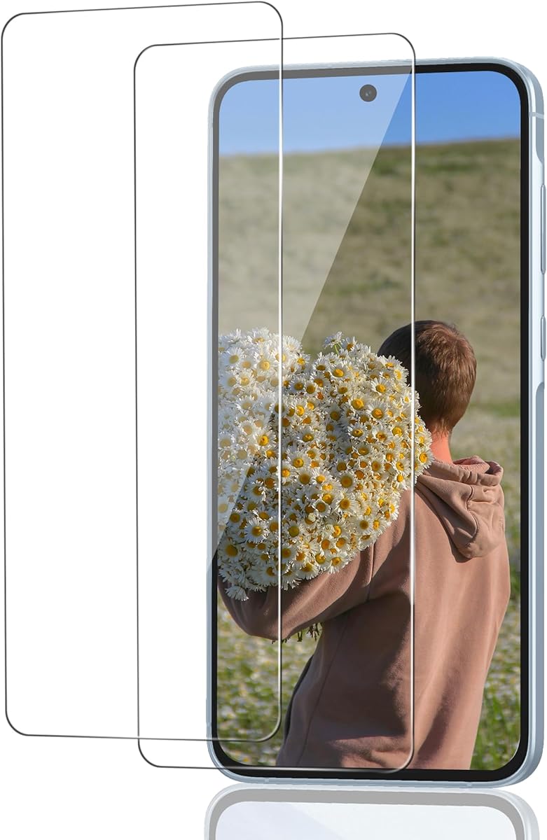 für Panzerglas für Samsung Galaxy A55 5G Schutzfolie, 2 Stück Fingerabdruck-ID Panzerfolie für Samsung A55 5G Folie, 9H Härte Schutzglas für Galaxy A55 5G Panzer Schutz Glas