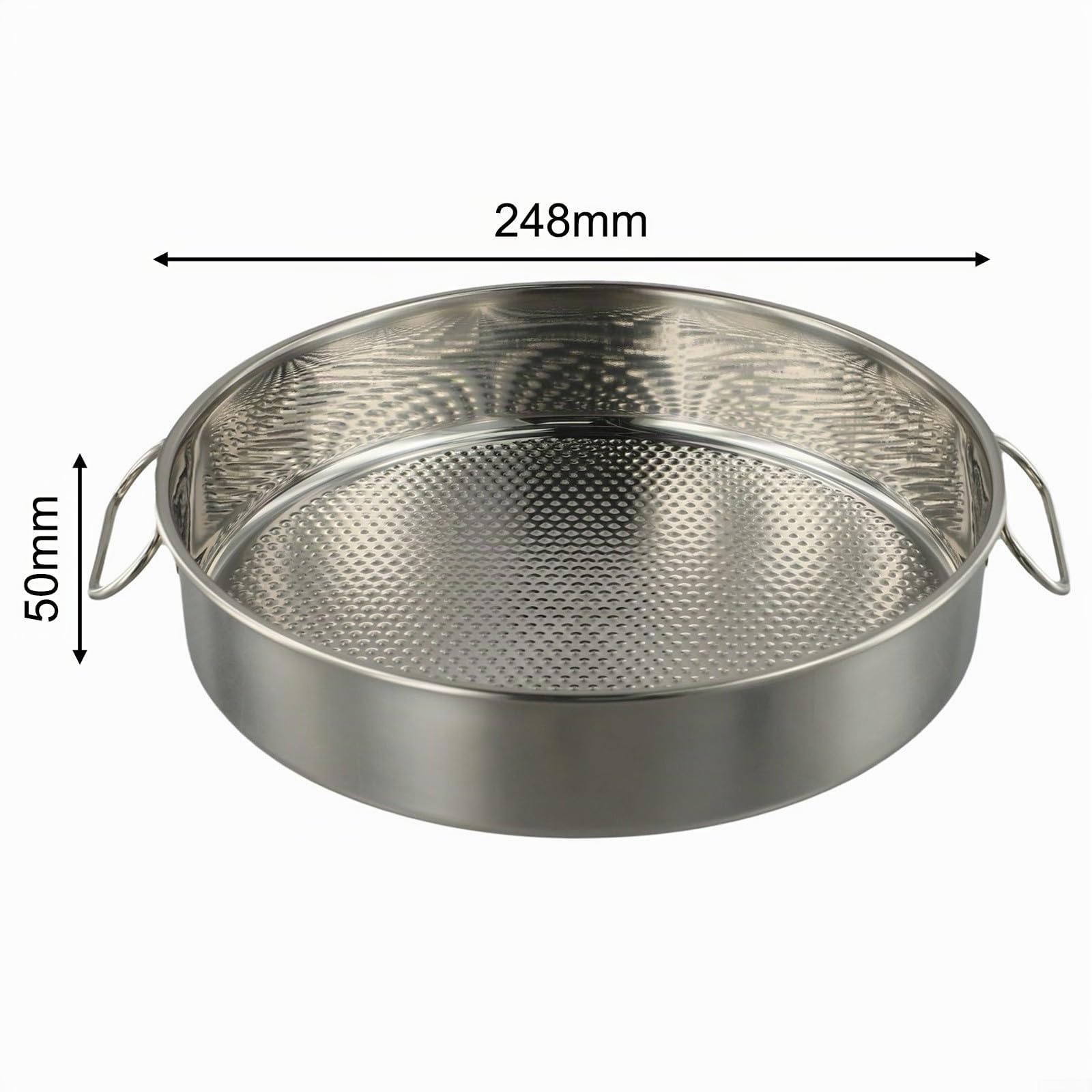 Teglia da Forno Rotonda in Acciaio Inox Antiaderente Teglia per Cottura a Vapore 24-32 cm da Cucina (24 cm)