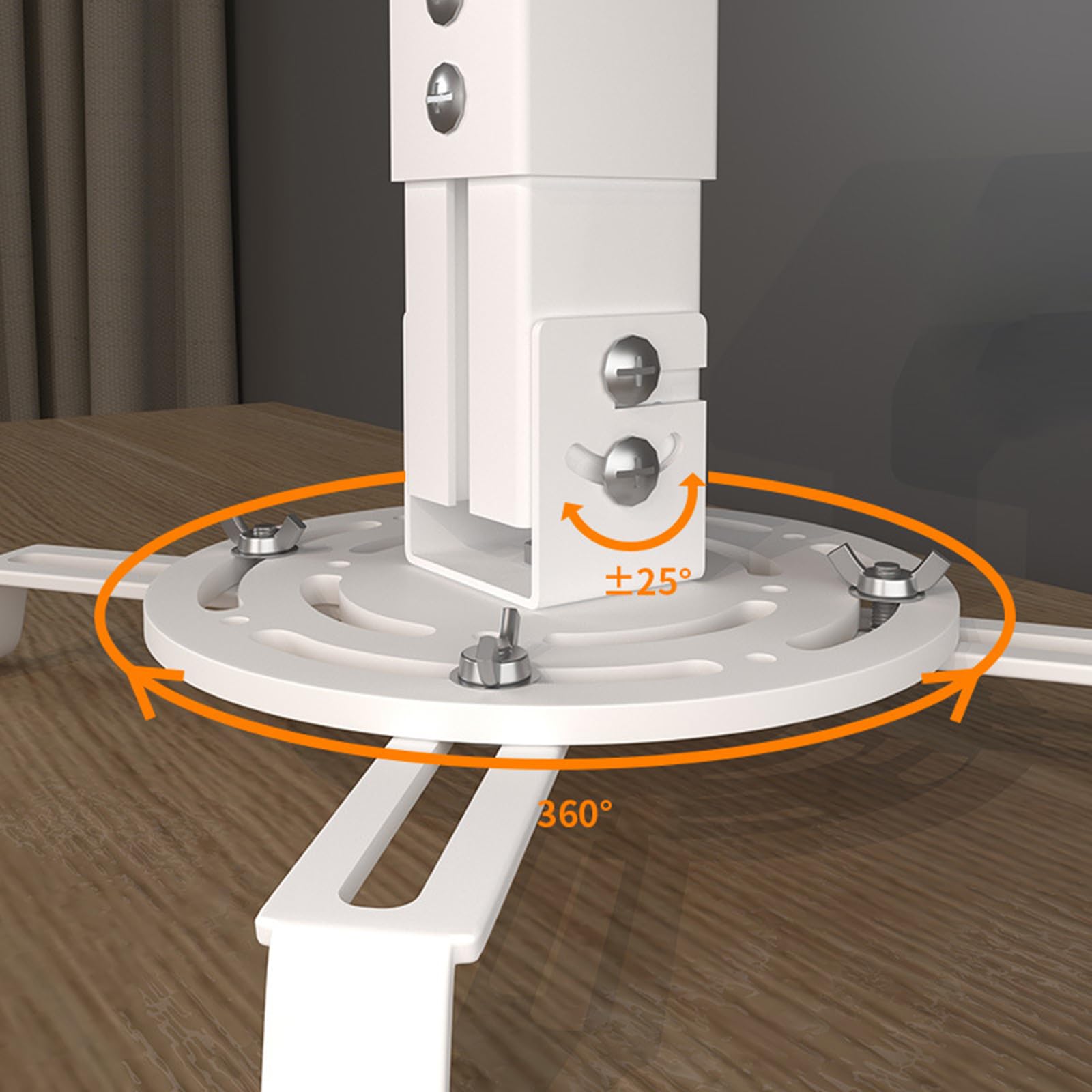 Staffe di montaggio per proiettori a soffitto bianche con testa girevole e doppia diapositiva per la visualizzazione del supporto in alluminio per