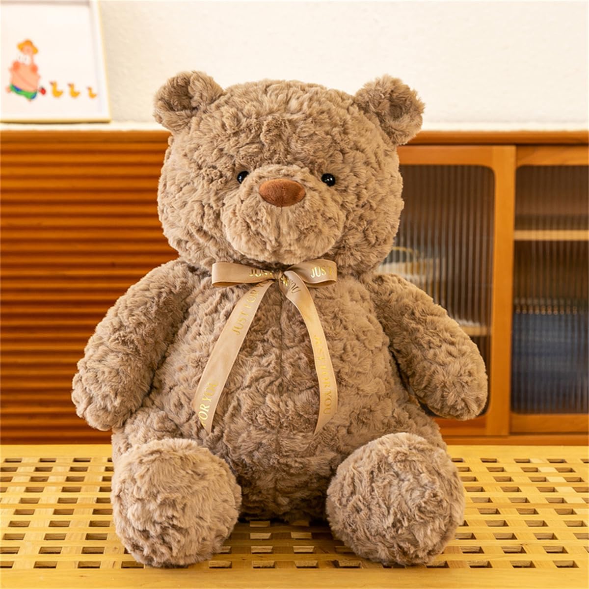 SWECOMZE XXL Teddybär Bär Kinder Kuschelkissen Kuscheltier, Weiche Flauschige Teddybären Zierkissen Sofakissen, Bär Plüschtier Stofftier Geschenk Dekokissen (Braun,80CM)