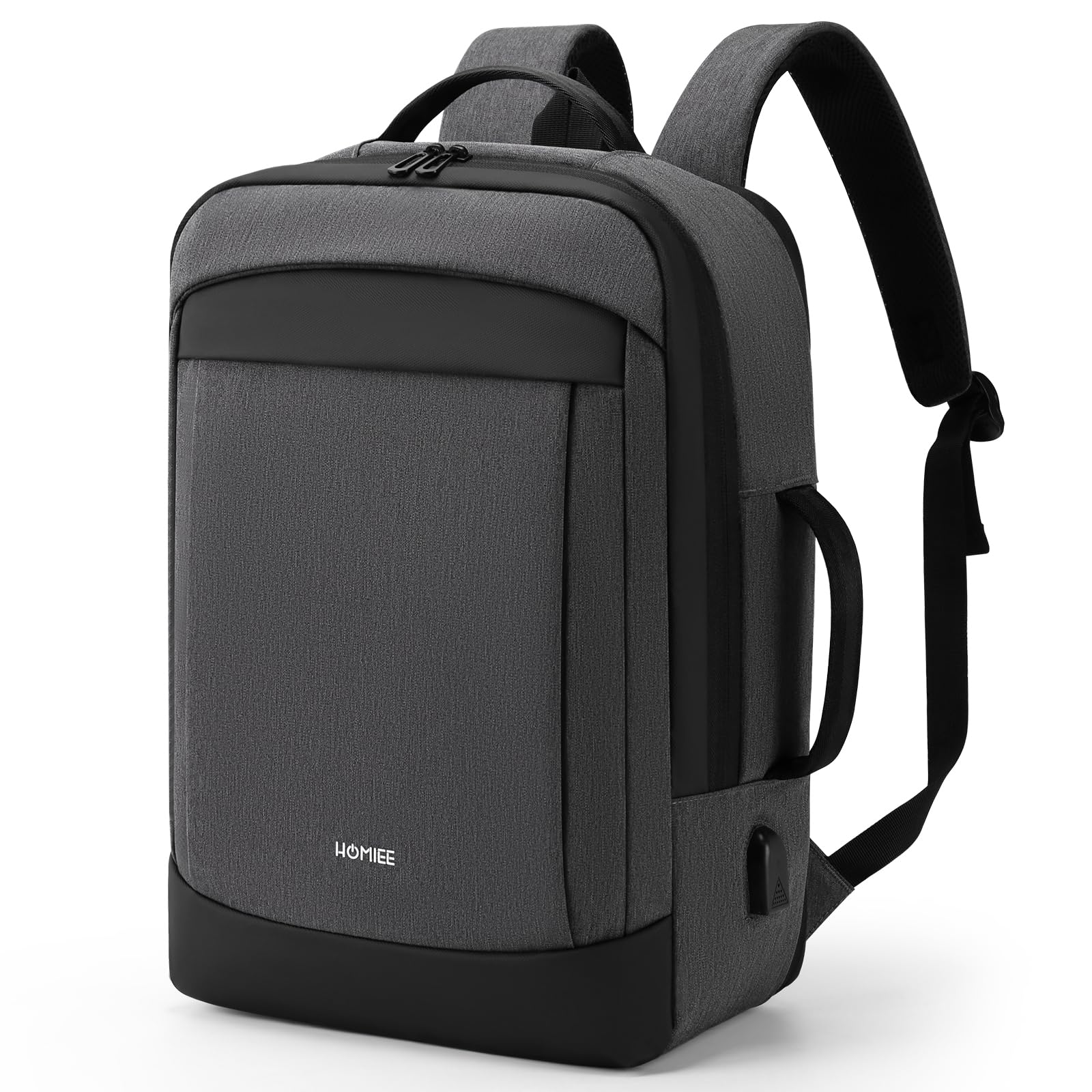 HOMIEE Zaino da Viaggio Aereo Zaino Porta PC 15.6 Pollici Zaini Uomo Impermeabile Anti-furto Antifurto Zaino Computer Portatile con Caricatore USB per Scuola Lavor Università