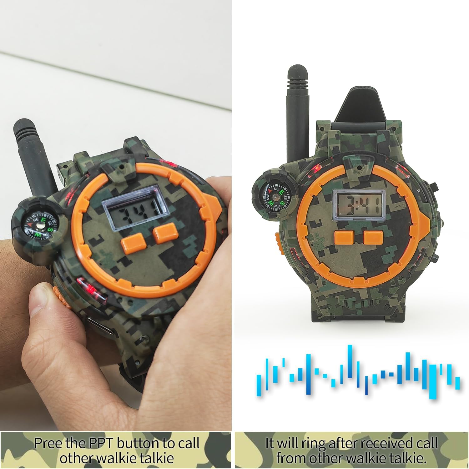 Rechargeable Walkie Talkies for Kids Radio Walky Talky with Flashlight Children Outdoor Game Interphone Gifts for Boy and Girl (4)