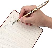 Vista 7 de SMOOTHERPRO - Bolígrafo retráctil de bola de latón macizo, bolígrafo de clic compatible con recarga Pilot G2, bolígrafo pesado para manos