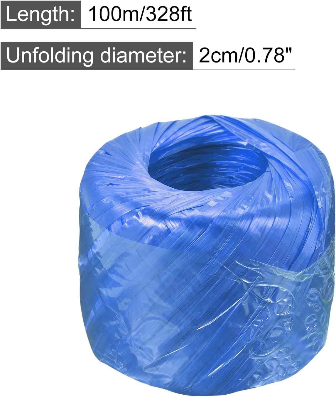 MECCANIXITY Polyester Nylon Plastic Rope Twine Household Bundled for Packing Gardening Craft,100m Length,Blue Pack of 1