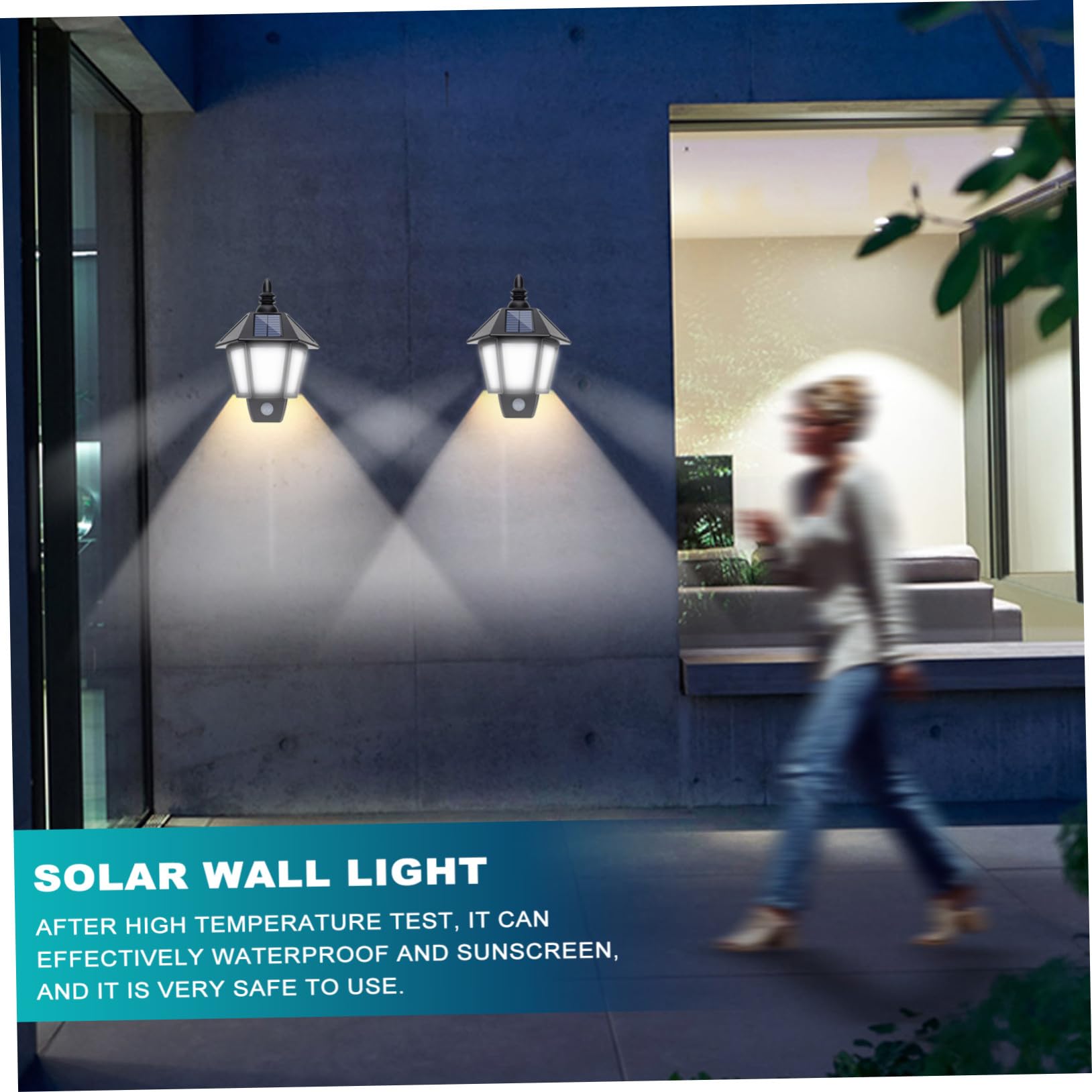 Baluue Solar Wandleuchte für Außen mit Ip55 Abs Material LED Beleuchtung für Innenhof und Blumenbeet 3.2v 500ma Batterie 5v 100ma Solarpanel