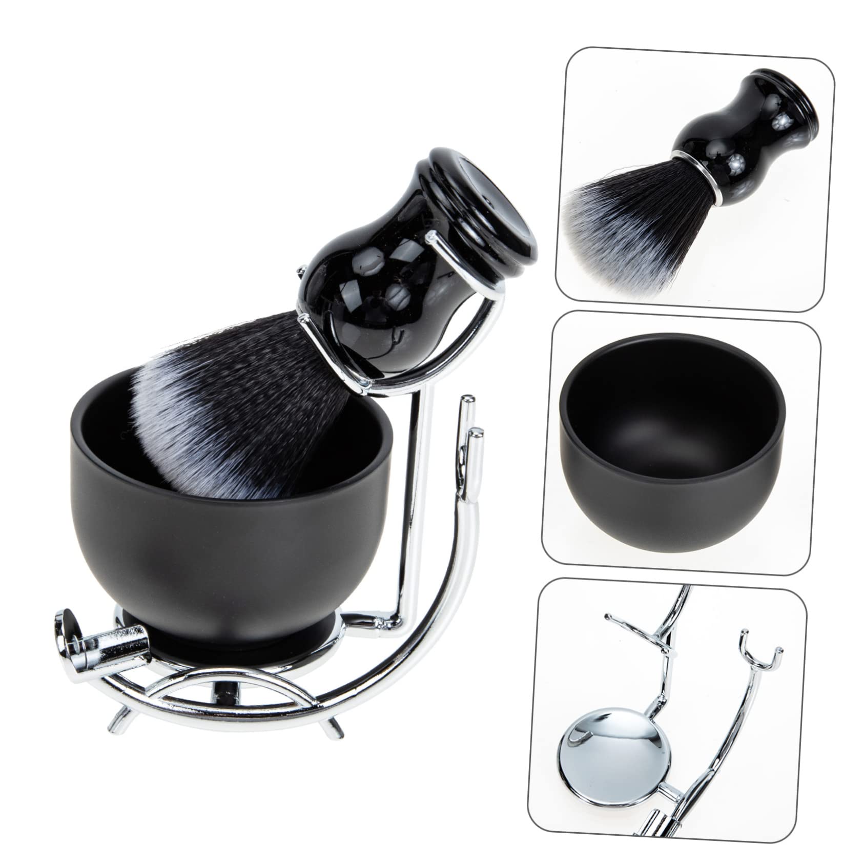 Mipcase Pennello da Barba e Ciotola per Uomo Kit da Barba Completo per Rasatura Adatto