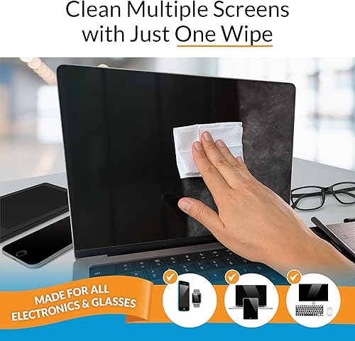 Miniatura 4 de iCloth Large Screen Cleaning Wipes for Electronics, Lint-Free and Streak-Free, Fast-Drying, Removes Dust, Fingerprints, and Smudges (100 Wipes)