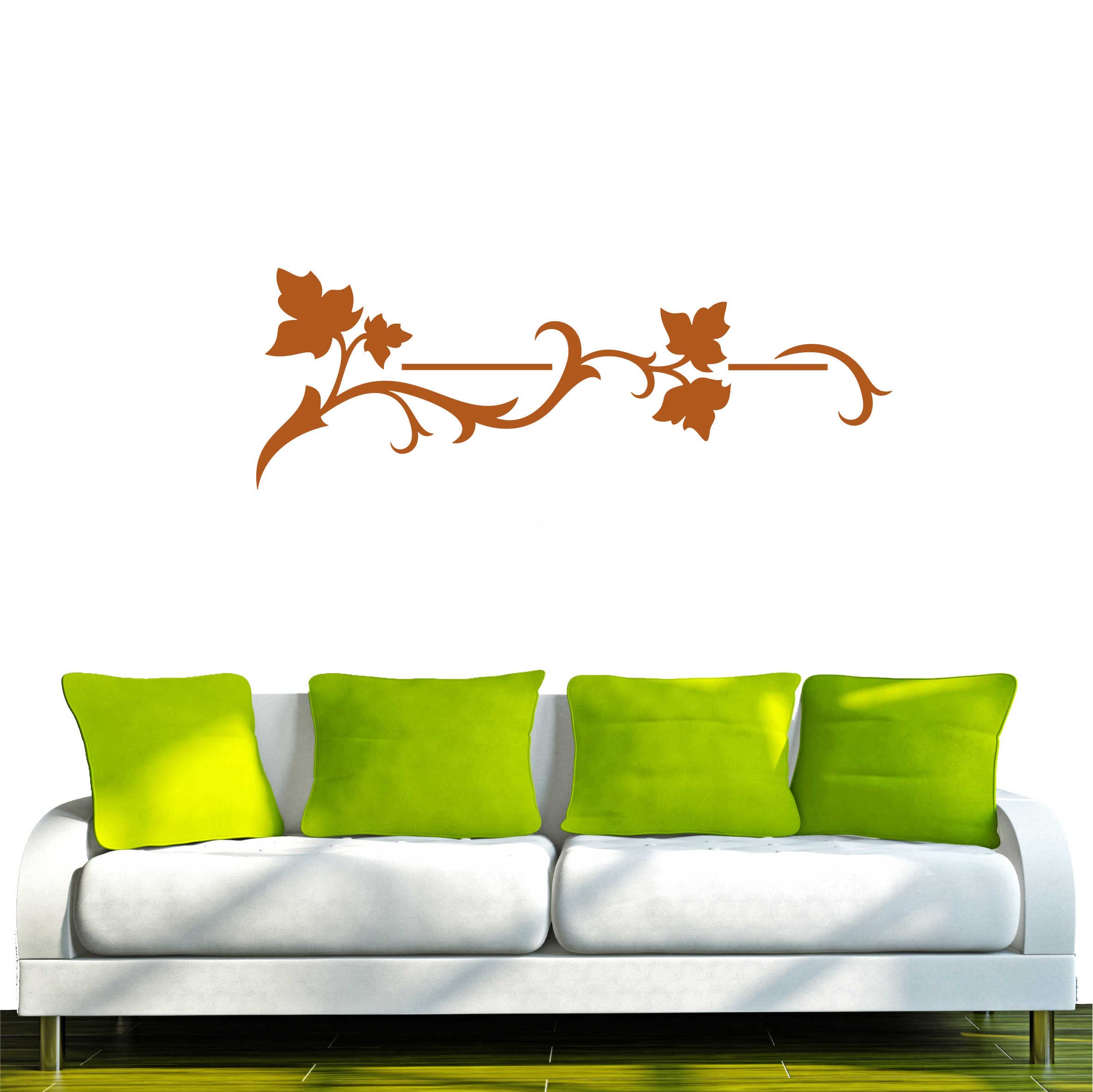 INDIGOS UG - Decalcomanie da muro - adesivi da parete - Murale - F234, rampicante con belle foglie, 160 x 56 cm - Nocciola - Decorazione per soggiorno, camera dei bambini, ufficio, scuola