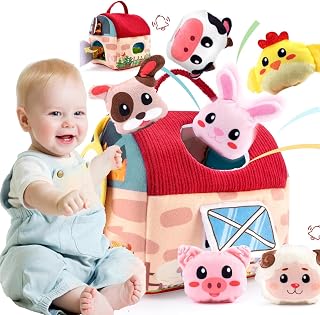 Baby Toys 6-12 Months - Mini Farm Animals Shape Sorter Toys