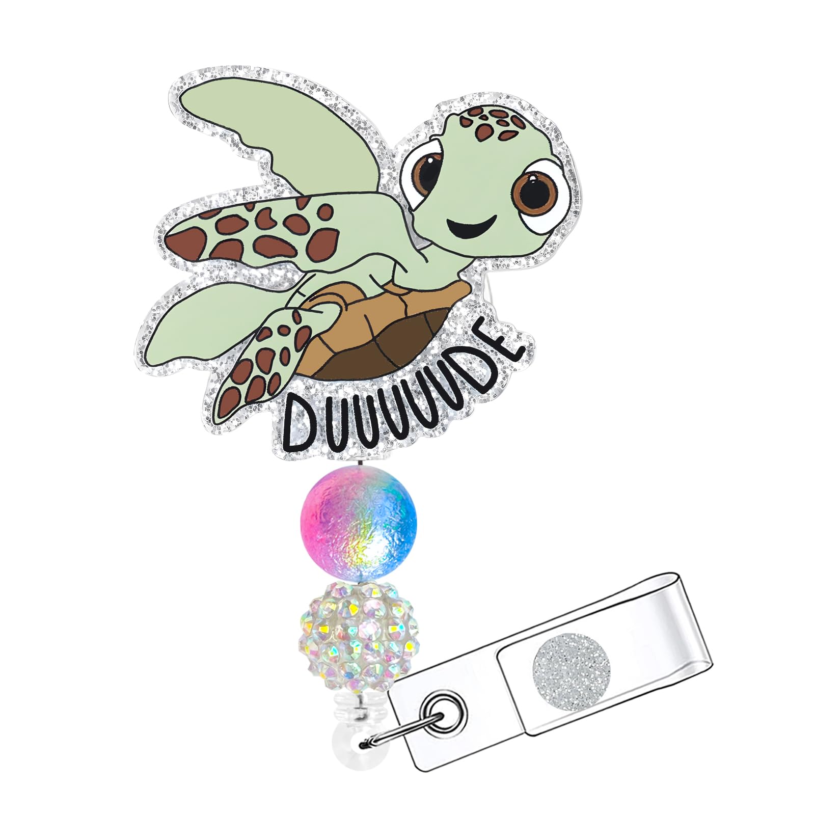 Horee Nurse Badge Reel, Cute Badge Holder Retractable with ID Clip for Nurse Accessories for Work, Funny RN Badge Holder Reels with Swivel Alligator