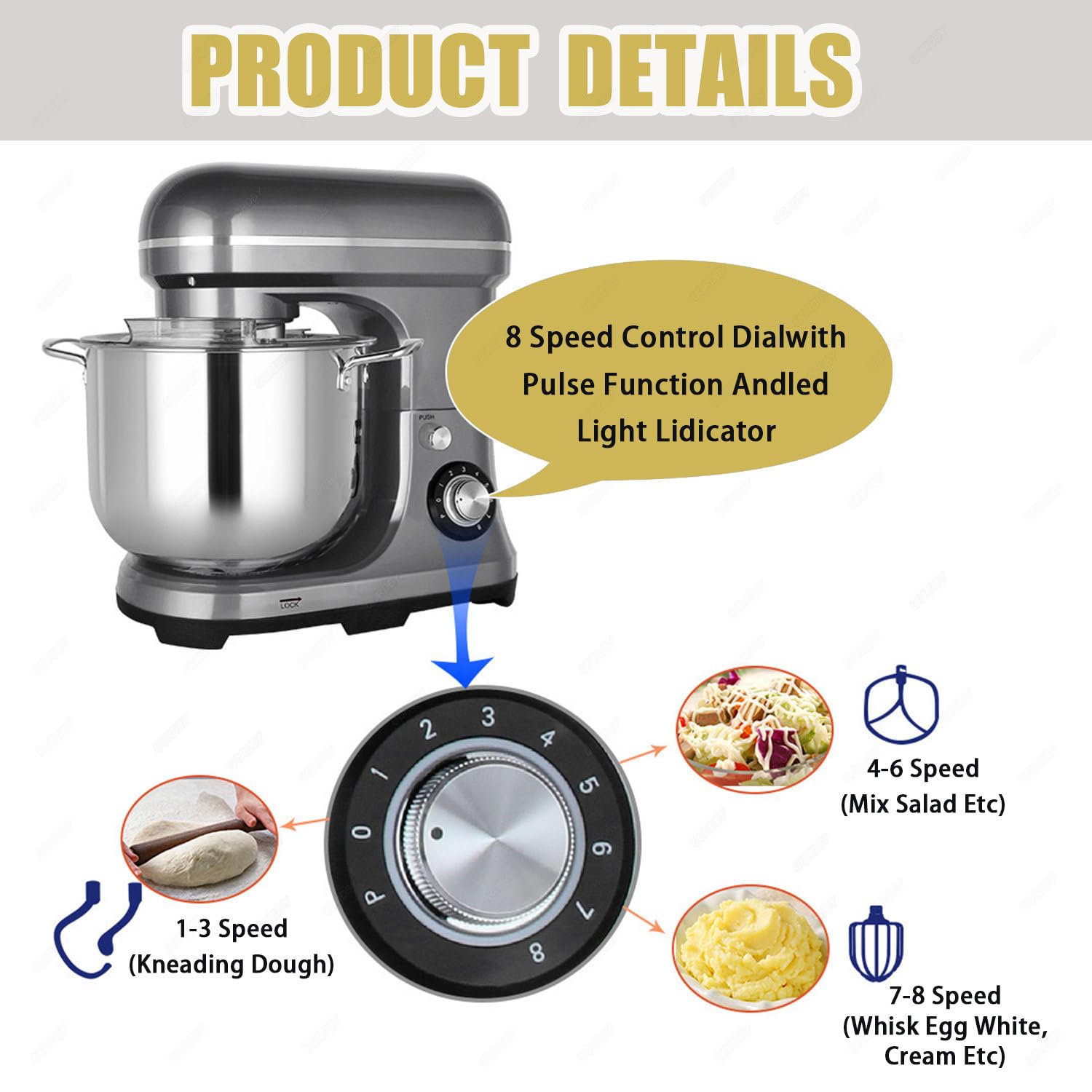 Impastatrice planetaria professionale automatica,frullatore multifunzione per pizza da 2000W,impastatrice da 11 litri con gancio impastatore,impastatrice elettrica per pane, torte, gancio, frusta