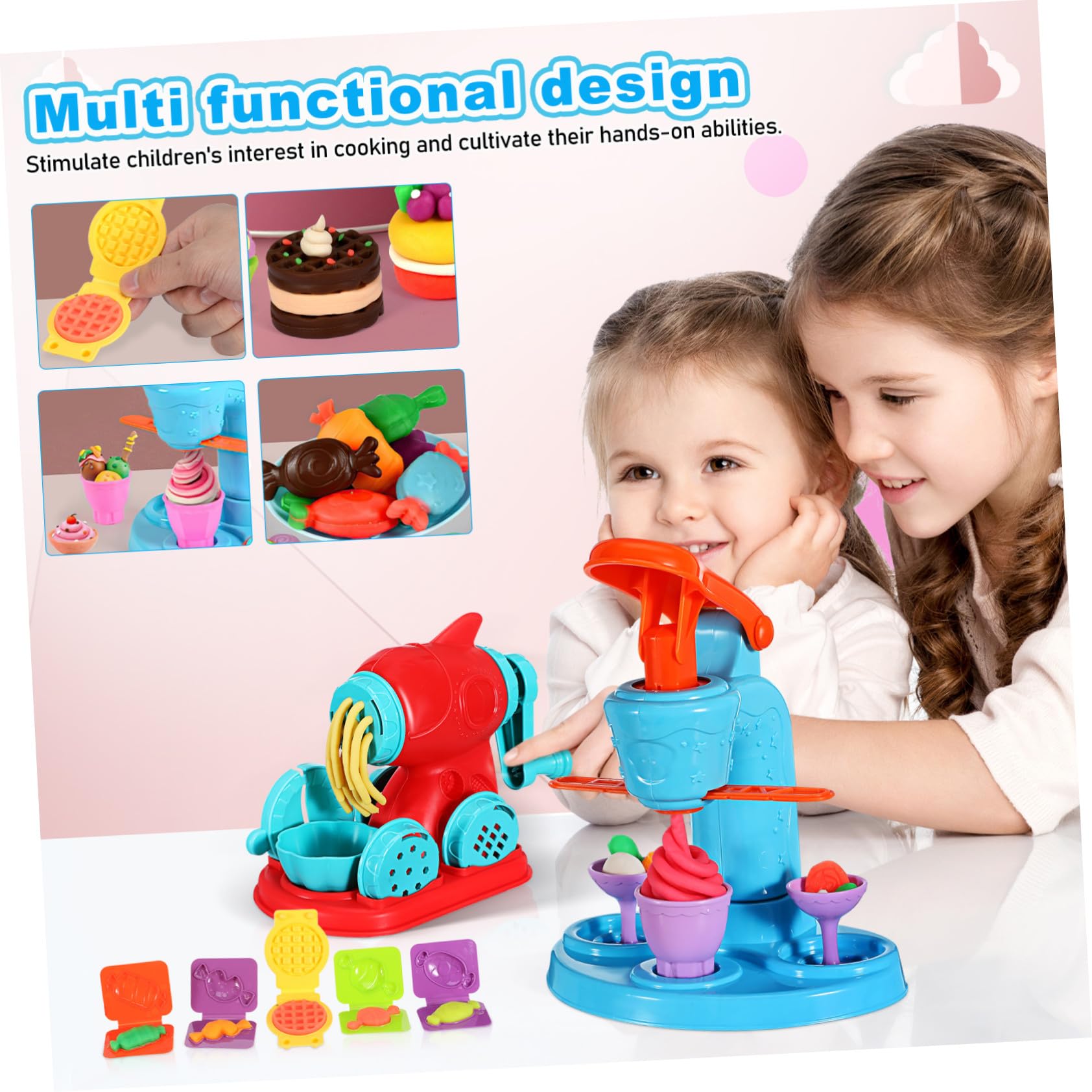 GALPADA Set di Accessori per Giocattoli da Cucina per Bambini 51 Pezzi in Abs Design Multifunzionale per Gioco Educativo e Divertente Durante le Festività