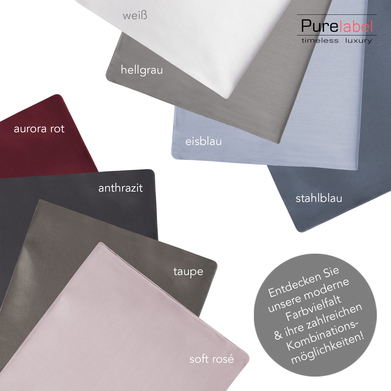 Pure Label Mako Satin Bettwäsche rot 155x220 cm mit Kissenbezug 40x80 cm aus 100% Baumwolle - Traumhaft weiches Mako Satin Bettwäsche Set in Uni