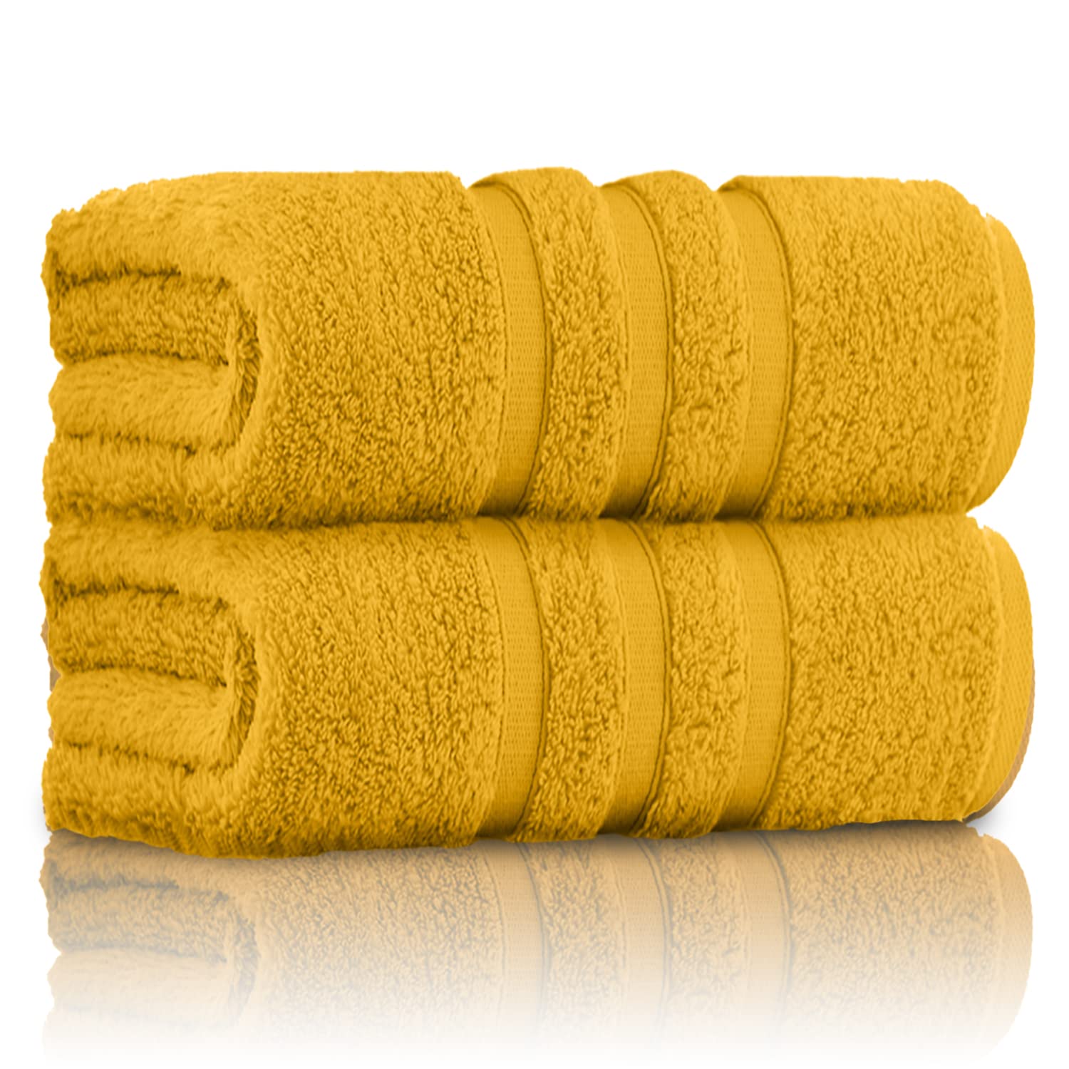Toallas de baño altamente absorbentes Gaveno Cavailia juego de 2 piezas ocre