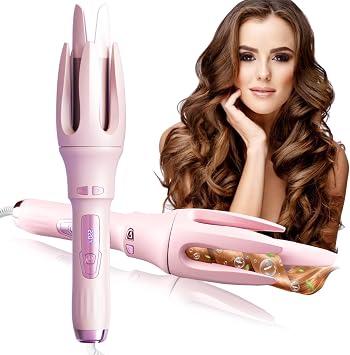 TGTNG Automatic Hair Curler,Automatic Curling Iron with 4 Temperatures,Dual Voltage Rotating Curling Iron with 1 1/4 inch Fast Heating and Auto Shut-Off for Professional Hair Styling