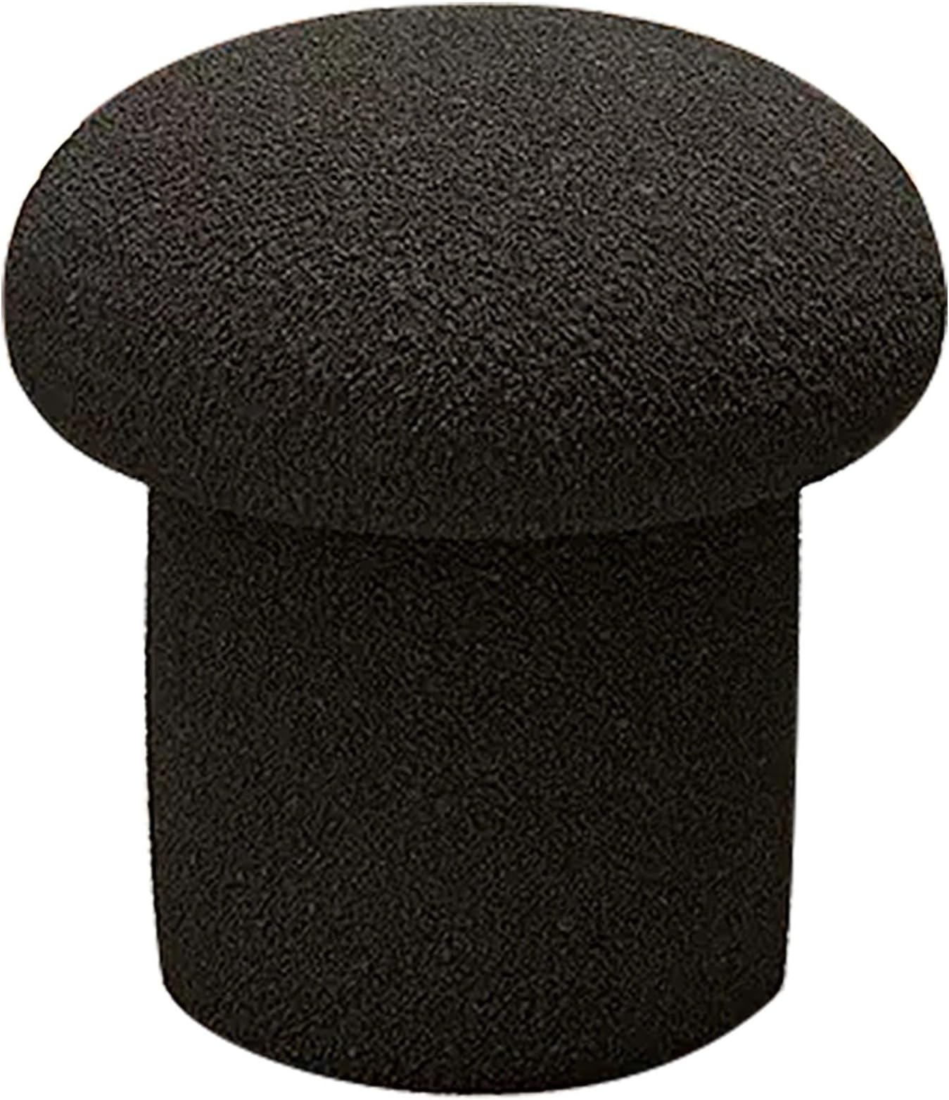 Velvet Makeup Stool for Vanity Modern Non-Rolling Vanity Chair Multi-Functional Small Makeup Bench Stylish Black Upholstered Seat