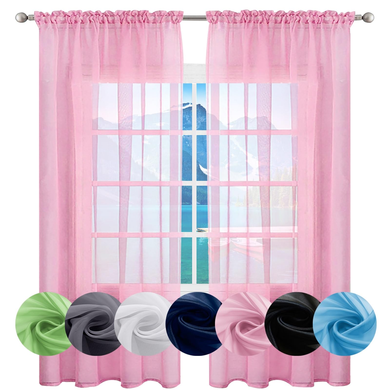 GAIFNAG Curtain for Bedroom Black Out Curtain 250 x 150 cm Insulated Energy Efficiency Eyelet Super Soft 100% Room Darkening Curtains for Apartment/Hotel Dorm, Pink — image 1