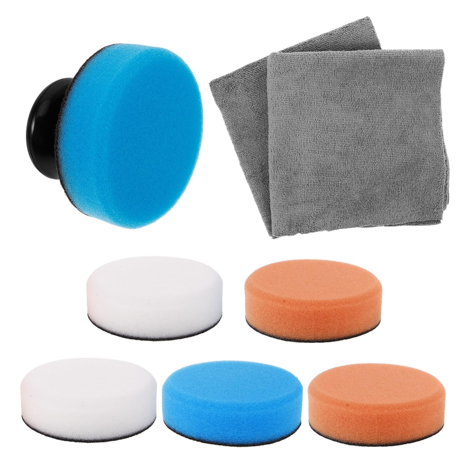 Ciieeo Car Wax Applicator Pads Set 9pc Detailing Kit Polishing Sponge Car Buffing Sponge Scrub Pads