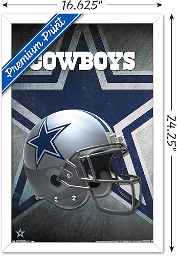 Miniatura 39 de Trends International NFL Dallas Cowboys - Póster de pared con casco 16, 22.375 x 34 pulgadas, versión enmarcada plateada Versión con marco plateado