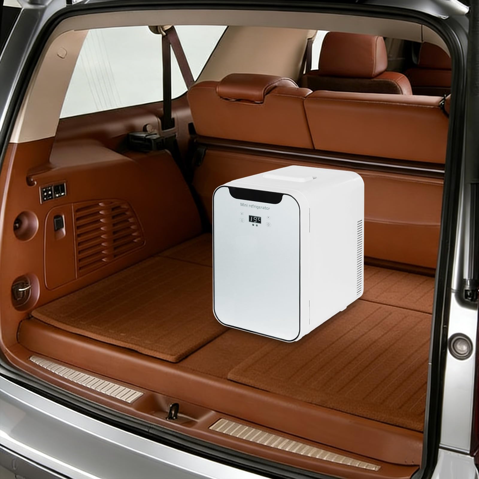 Mini nevera de doble núcleo, nevera compacta de 20 l, nevera pequeña con función de calefacción y refrigeración, nevera de plástico y cristal con pantalla digital para coche, hogar y oficina