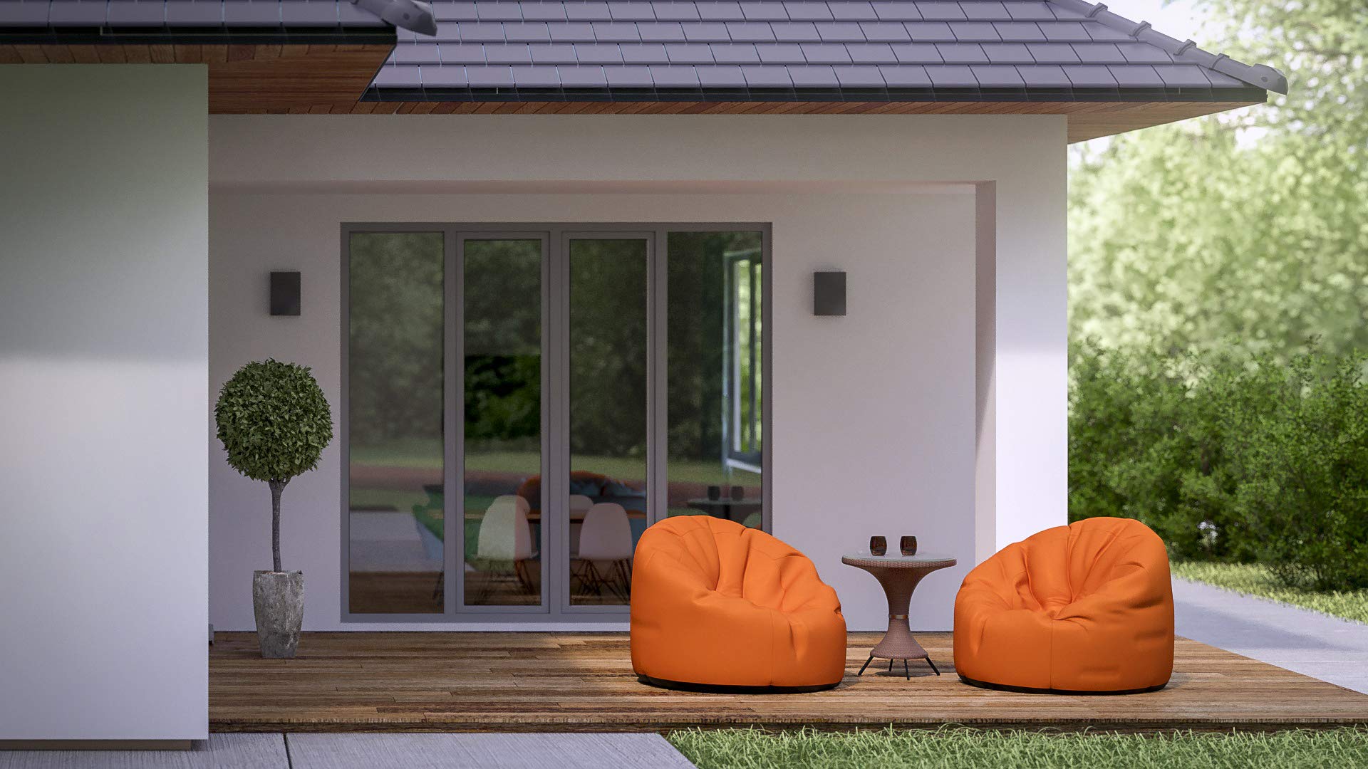 Ecopuf Sakwa M Pouf rembourré avec double fermeture éclair anti-perte 90 x 50 cm