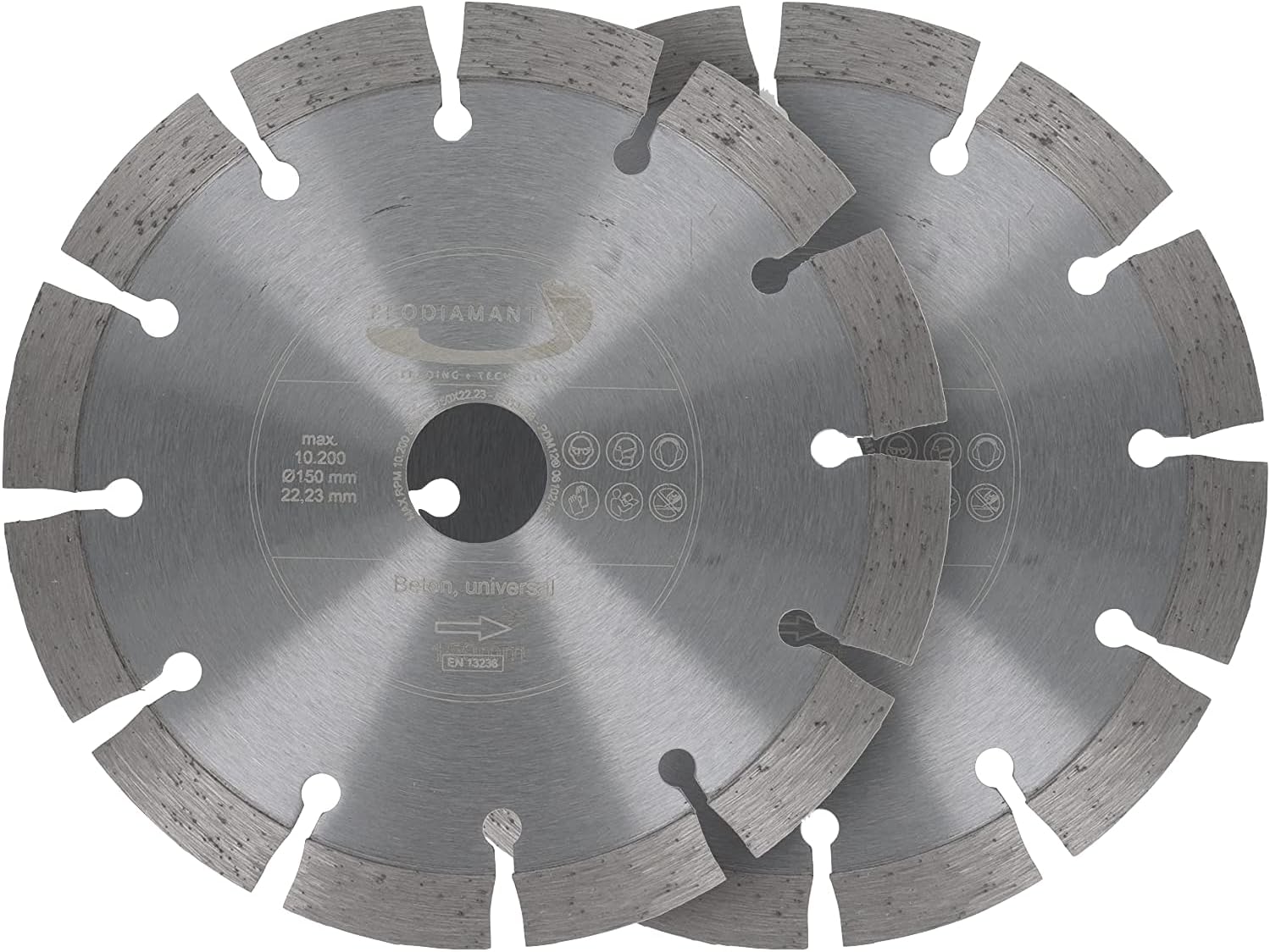 PRODIAMANTdiamond saw blade concrete double pack 150 mm 6" x 22.2 mm diamond cutting disc wall cutter 2x PDX83.014 150mm