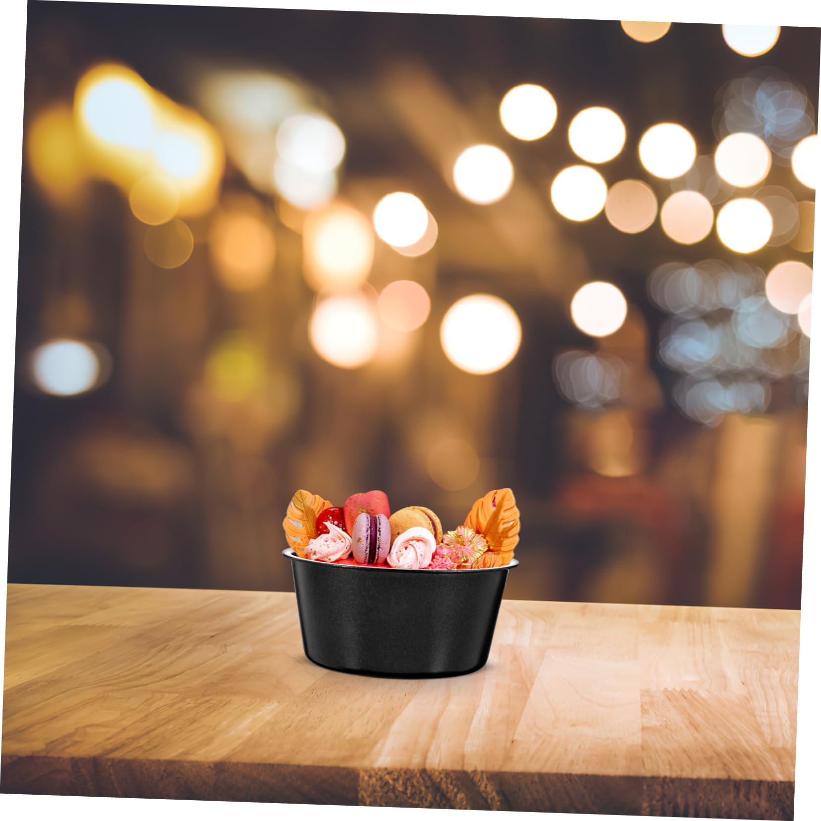 TOPBATHY 5 Juegos Molde De Pudín Molde Chocolate Muffins De Horneado Para Regalar Tapa De Pudín De Metal Metalico Para Pasteles Acero Carbono Black 3 Piezas * 5