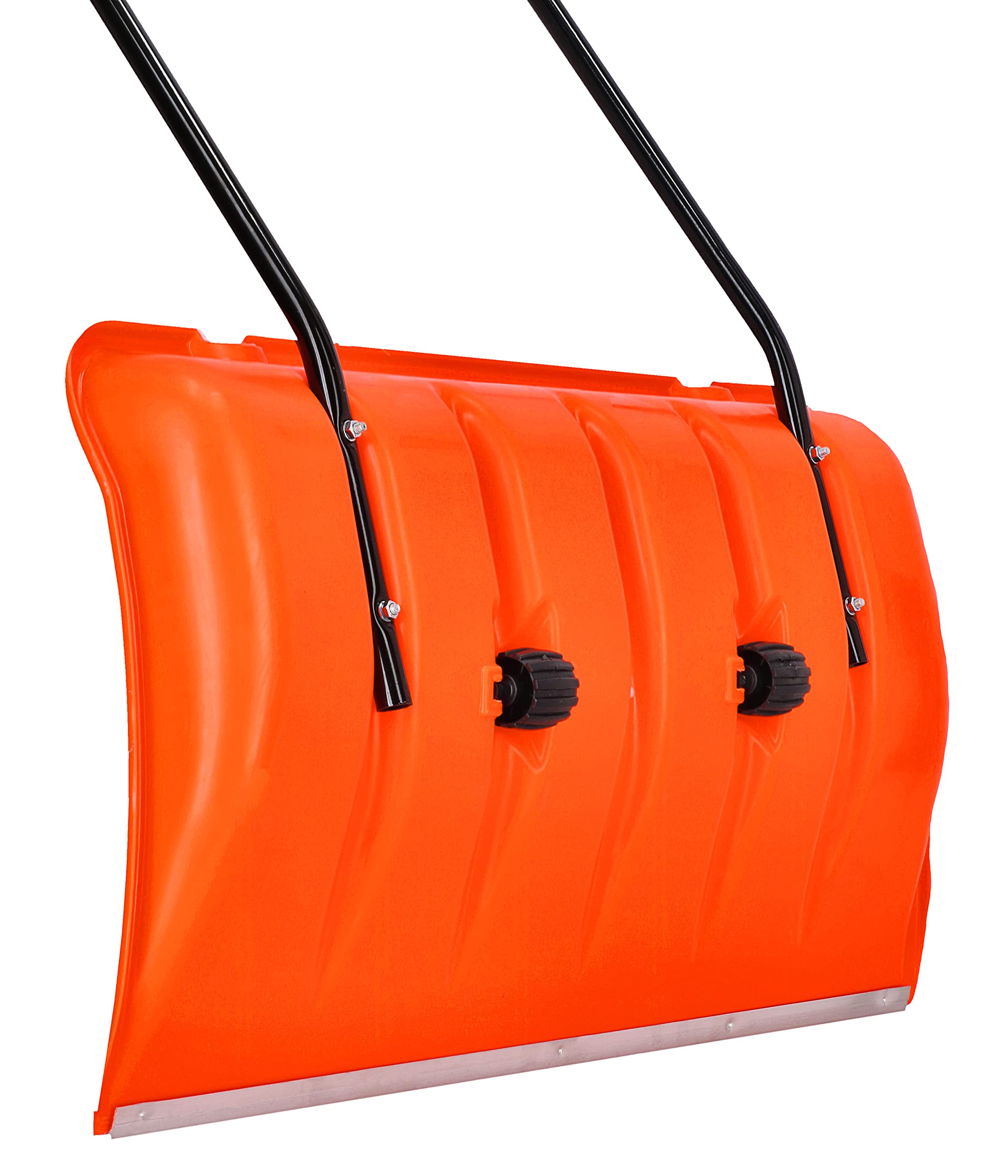 KOTARBAU® Pala da neve con ruote, pala da neve, 80 cm, con bordo in alluminio, con manico in metallo, colore: arancione