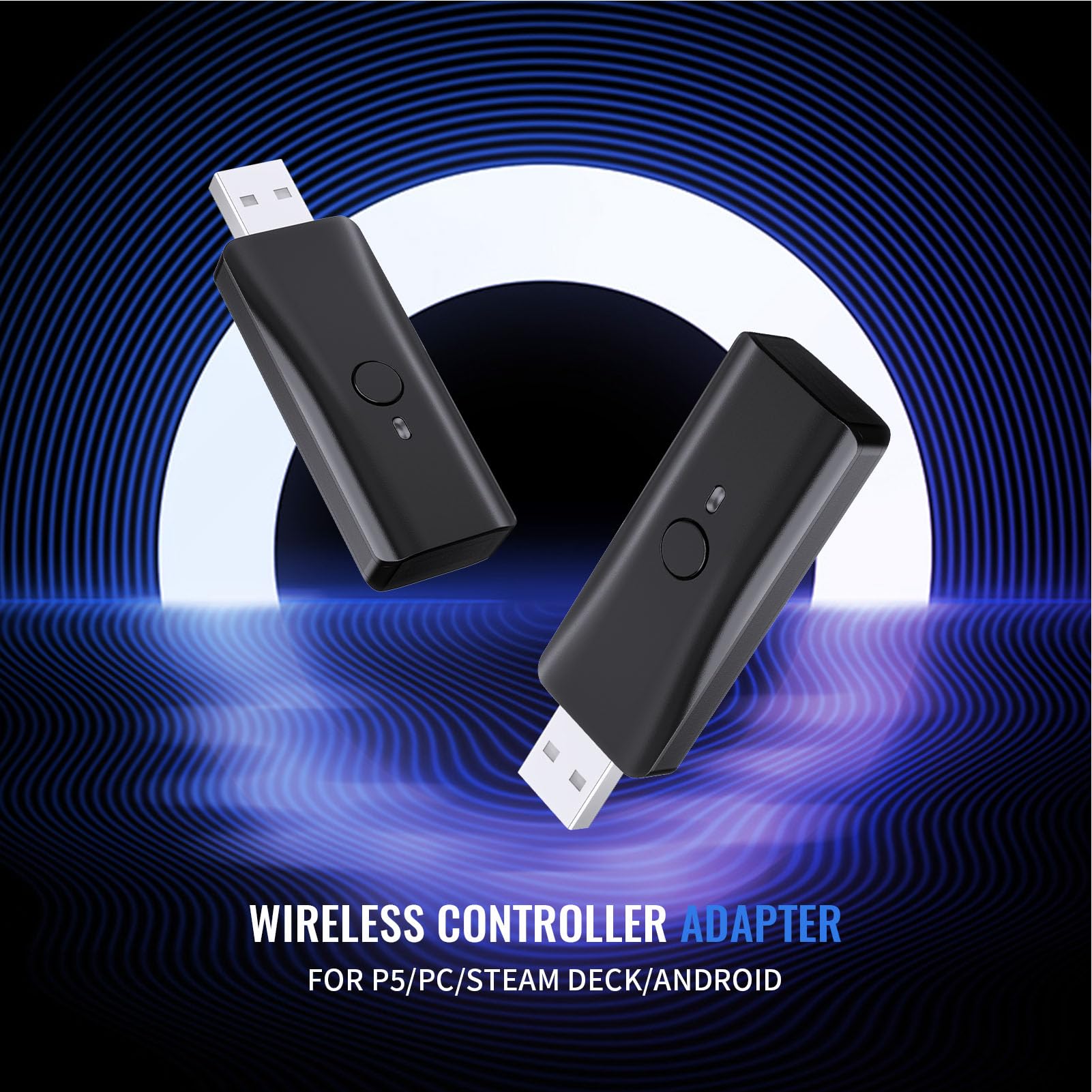 Sxhlseller Adapter Kontrolera Bezprzewodowego, Konwerter Adaptera Kontrolera Bezprzewodowego USB do Przełączników, Obsługa i Mapowanie, z Bluetooth V5.3, Plug and Play dla Komputerów PC i (BLACK)
