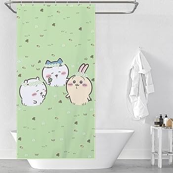 Amazon｜ちいかわ（草原） シャワーカーテン 浴室カーテン 浴室