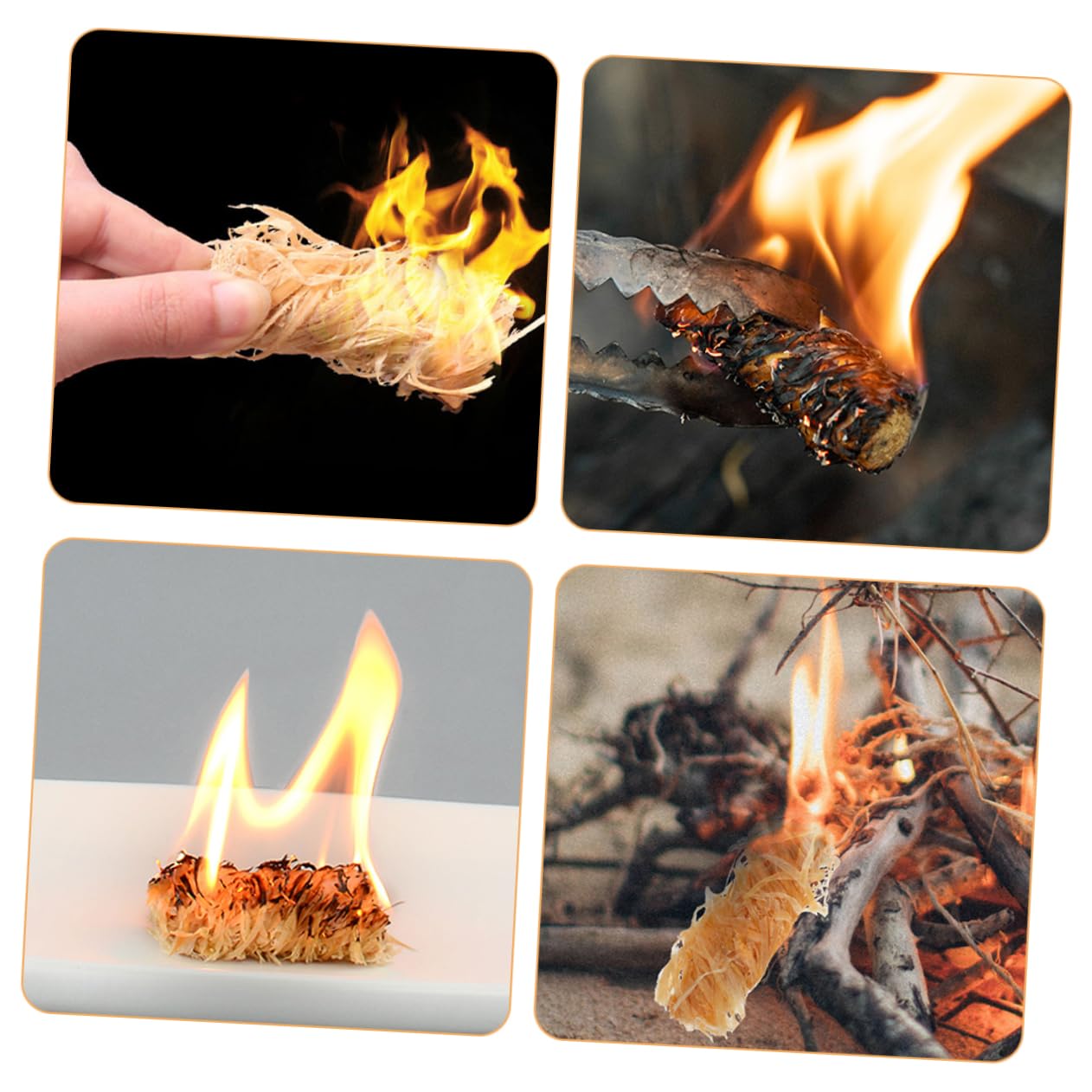BESPORTBLE 50pezzi Accendifuoco Naturali Legno Accendi Barbecue e Campeggio Facili da Usare e Compatibili Forni