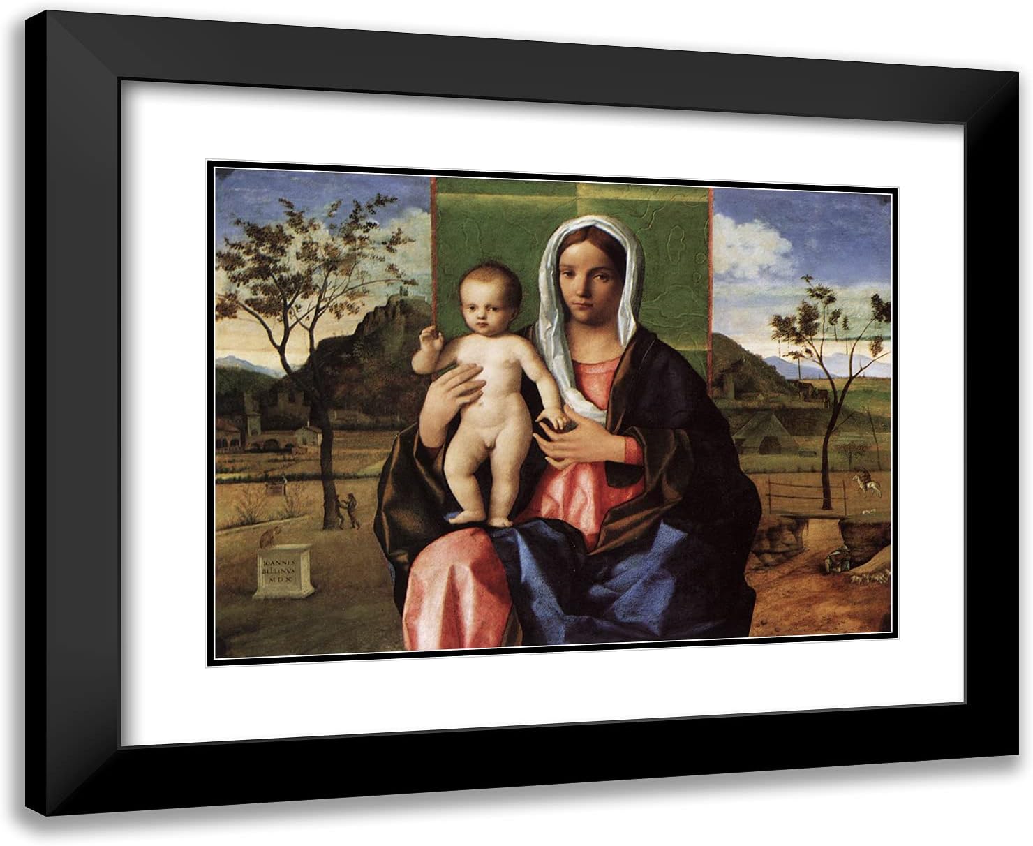 ArtDirect Bellini, Giovanni 24x20 Gold Ornate Framed Art Print with Double Matting Titled: Madonna and Child l