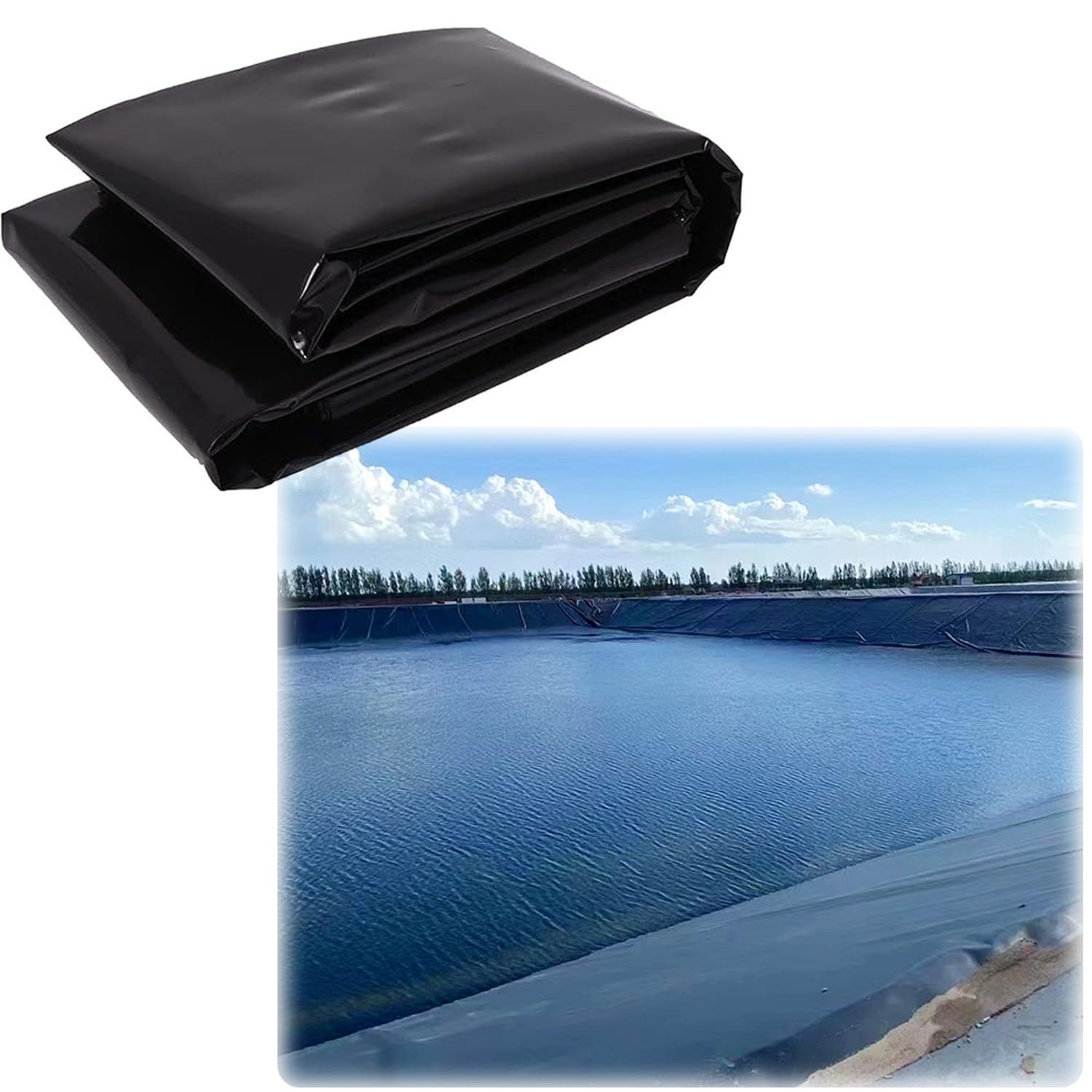 Black HDPE Fish Pond Liner 0.12mm Thick Ideal for Small Ponds Streams Fountains and Garden Waterfalls 10m x 12m Size Durable and Waterproof Pond Liner