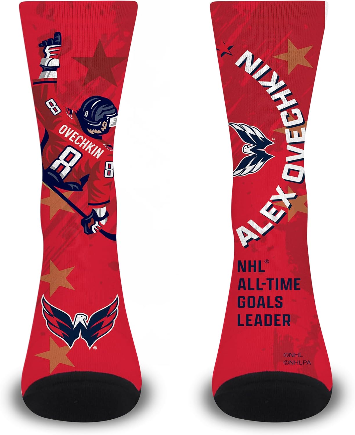 For Bare Feet ALEX OVECHKIN NHL All Time Scoring Leader Sock Large