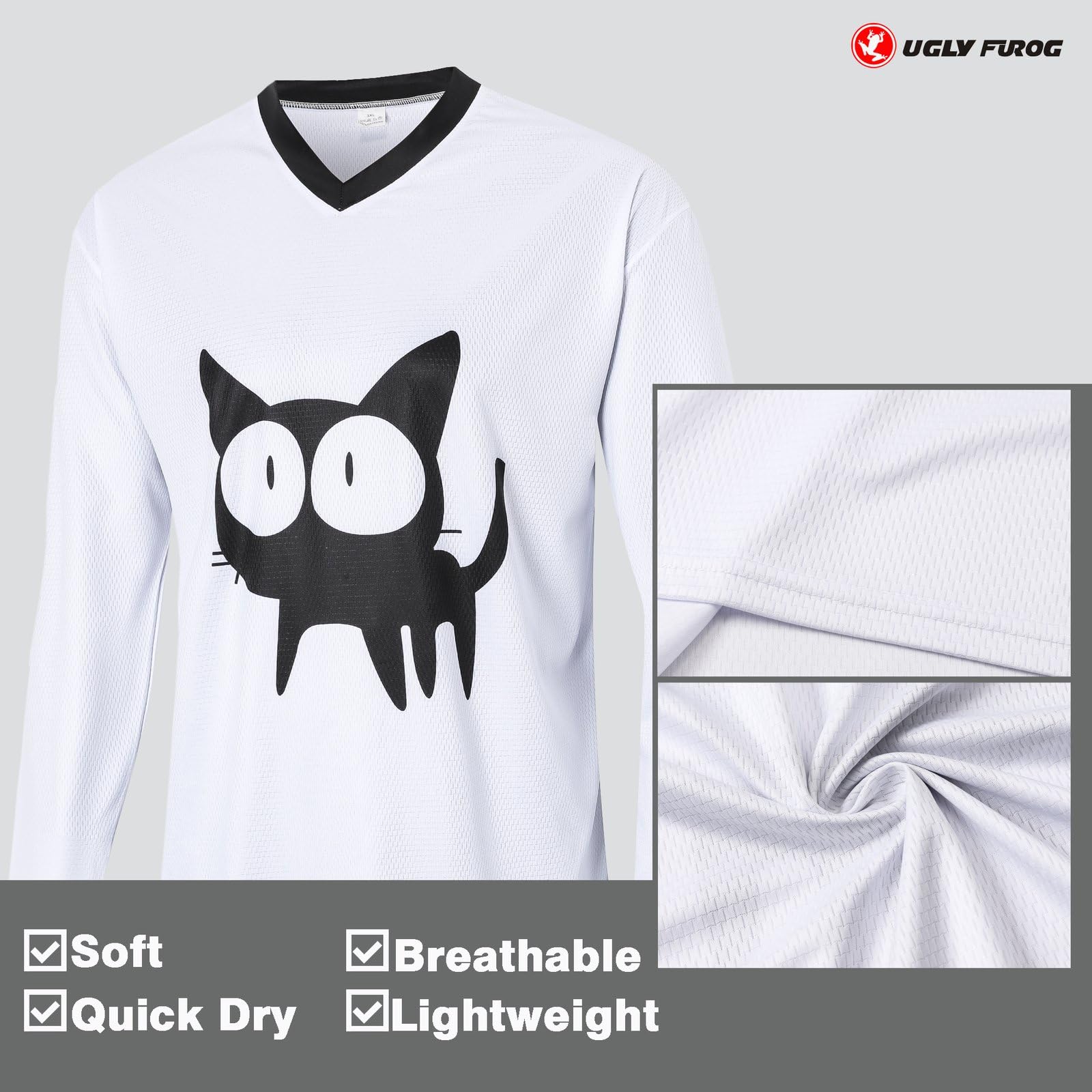 UGLY FROG Radtrikot Herren Kurzarm Set/Downhill Trikot Kurzarm 2019 Sommer Mode-Design Weiches Material Atmungsaktiv Schnell Trocknend HDMX01