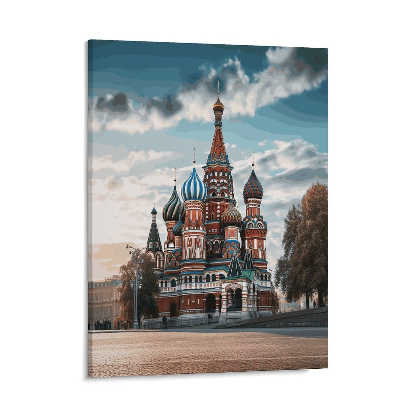 Adfgyerh Style St Basil Cathedral Red Square In Moscow Wall Art Framed,Canvas Prints Ready To Hang Home Decor,Canvas Wall Art For Living Room Hallway Office Wall Decor 08X10inch(20X25cm)