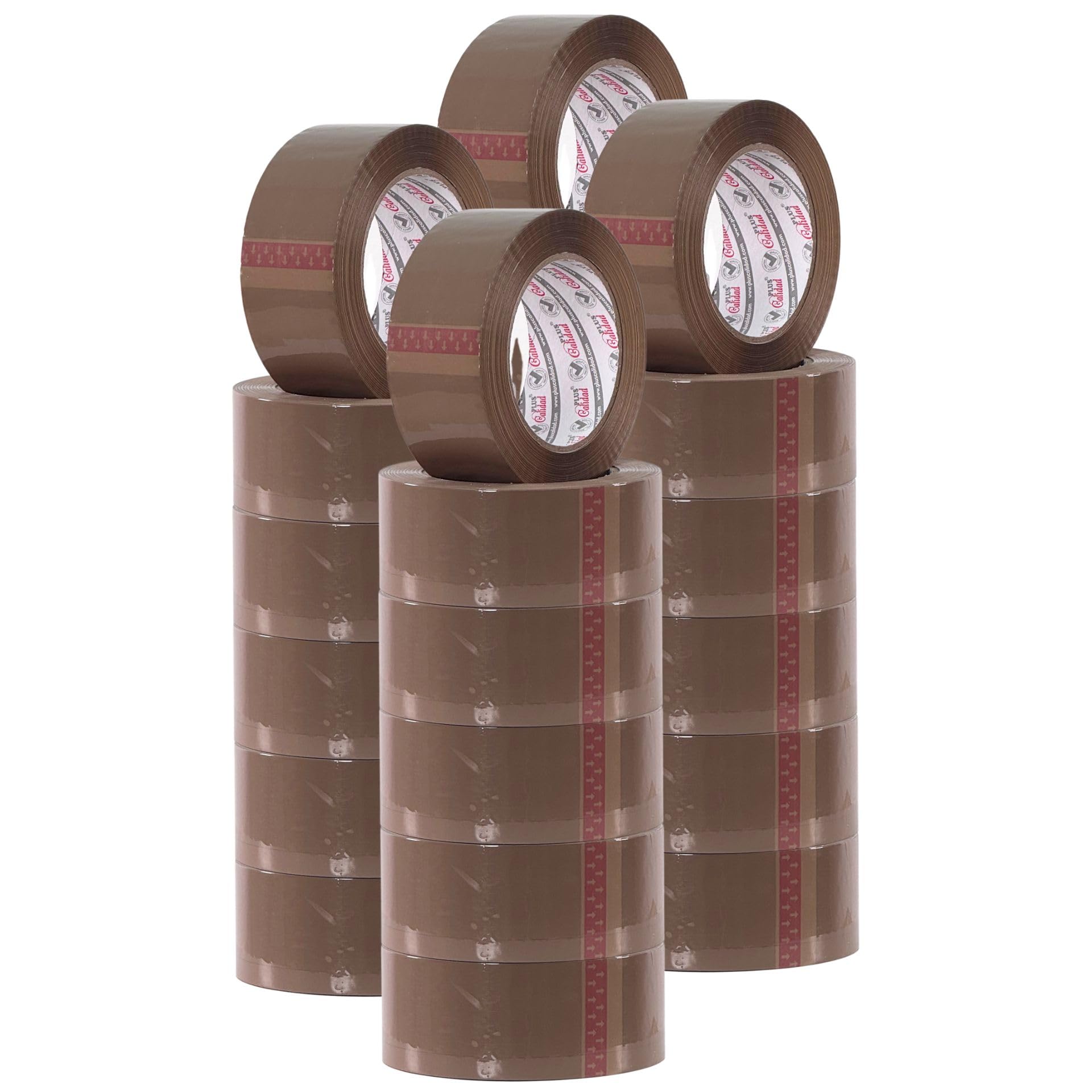 Cinta Adhesiva 48mm x 130m Marrón para Embalaje de Sobres y Cajas de Cartón de Envíos y Mudanzas. Precinto para Paquetes Seguros, Fuertes y Resistentes (24 Rollos Marrón)
