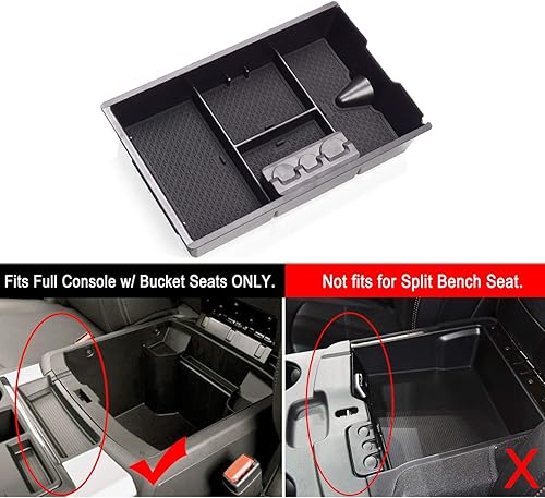Miniatura 2 de Jaronx Organizador de consola central Dodge RAM, caja de almacenamiento para Dodge RAM 1500 (2009-2018) y 25003500 (2010-2018), bandeja organizadora