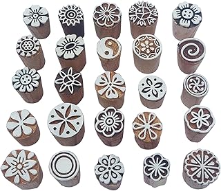 Royal kraft Mini Blumen Hölzern Block Drucken Stempel (Set von 25) Bulk01_25F