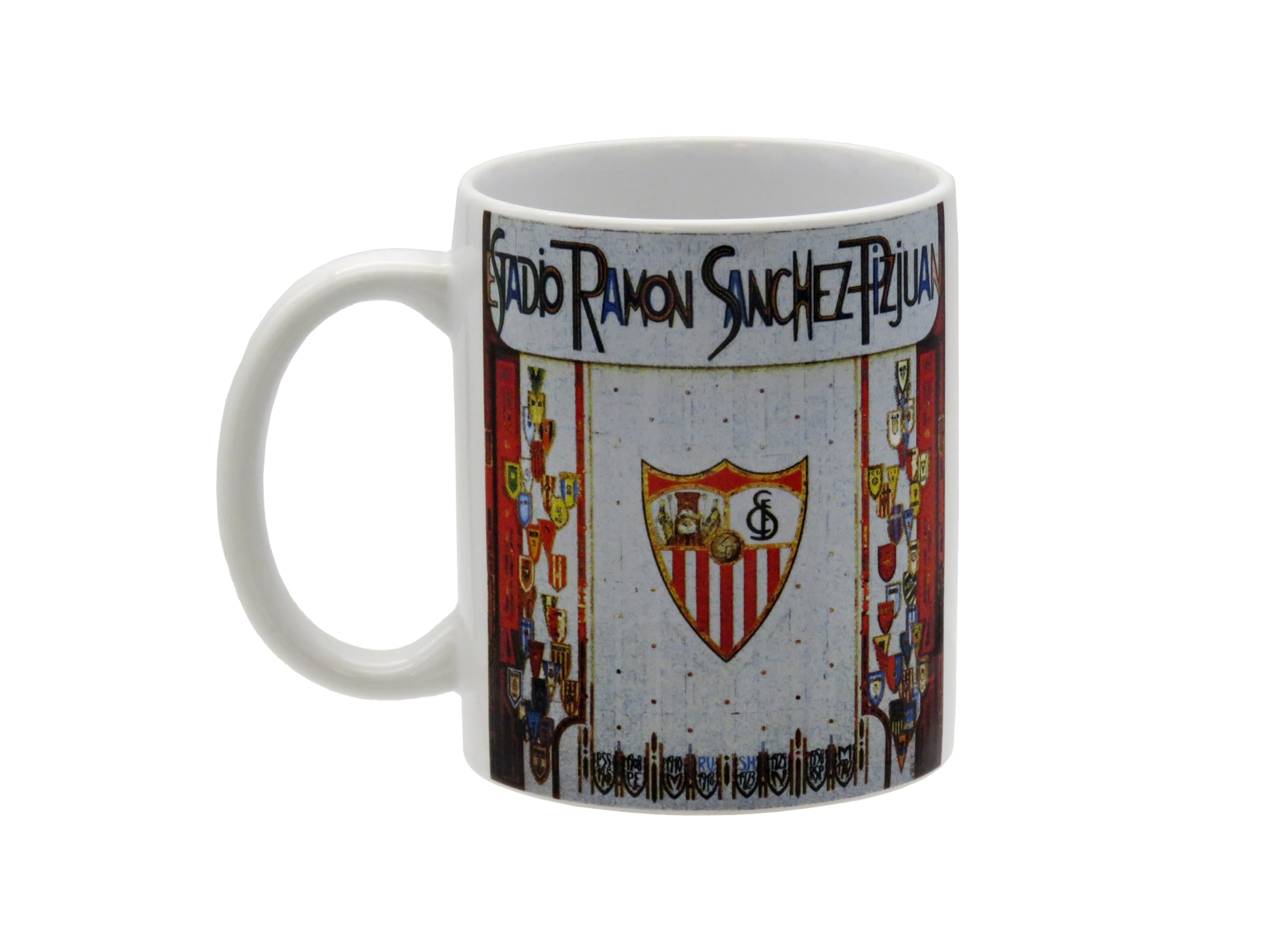 CyP Brands- Sevilla F.C, Mug, Ceramic Mug, Breakfast, Houseware, Original Mugs, White, Official Product