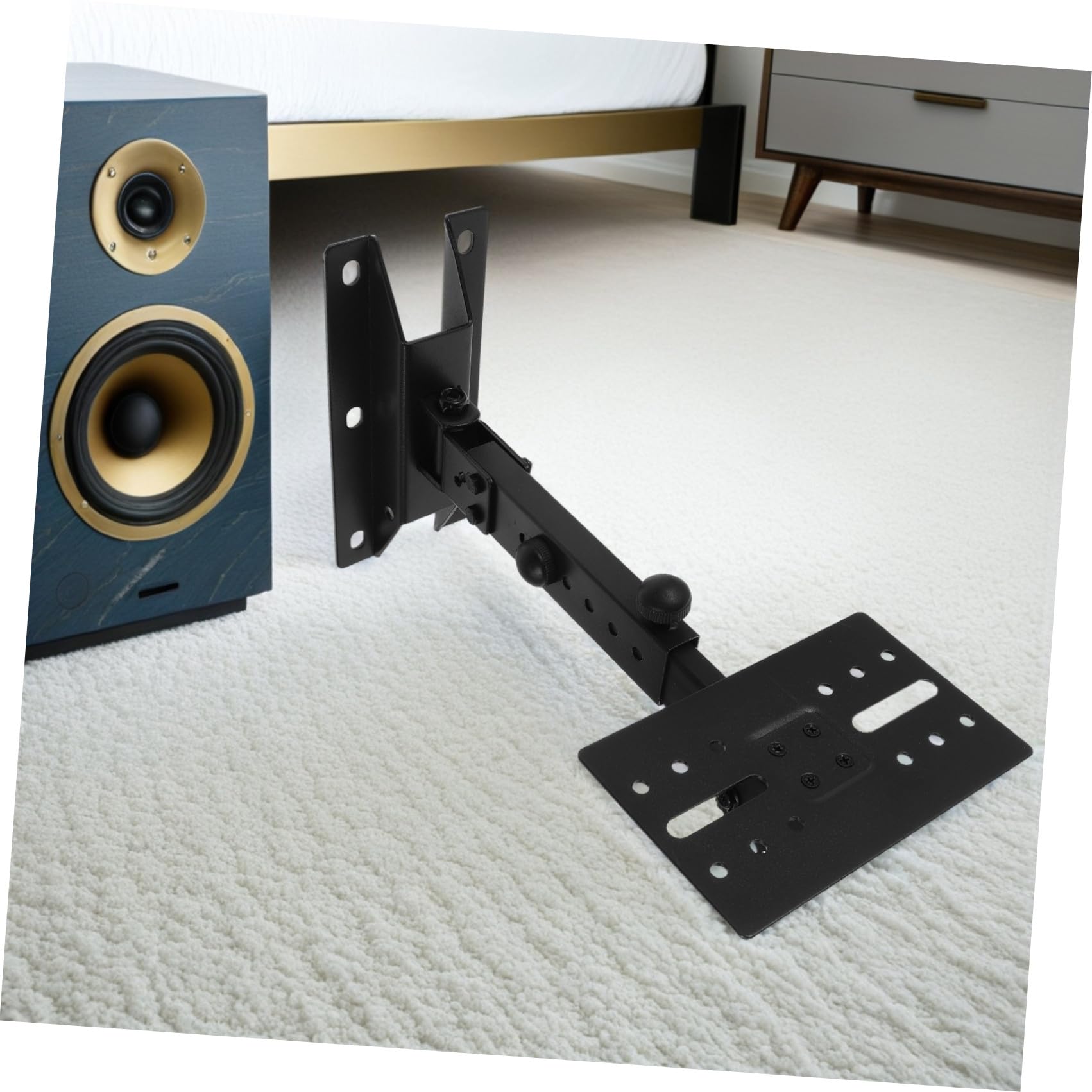 Luxshiny Soporte de Pared Soporte de Altavoces Montados Pared para Altavoz Metal, Negro, para Soundbar y Altavoces Ktv, para Reuniones y Montajes Ktv