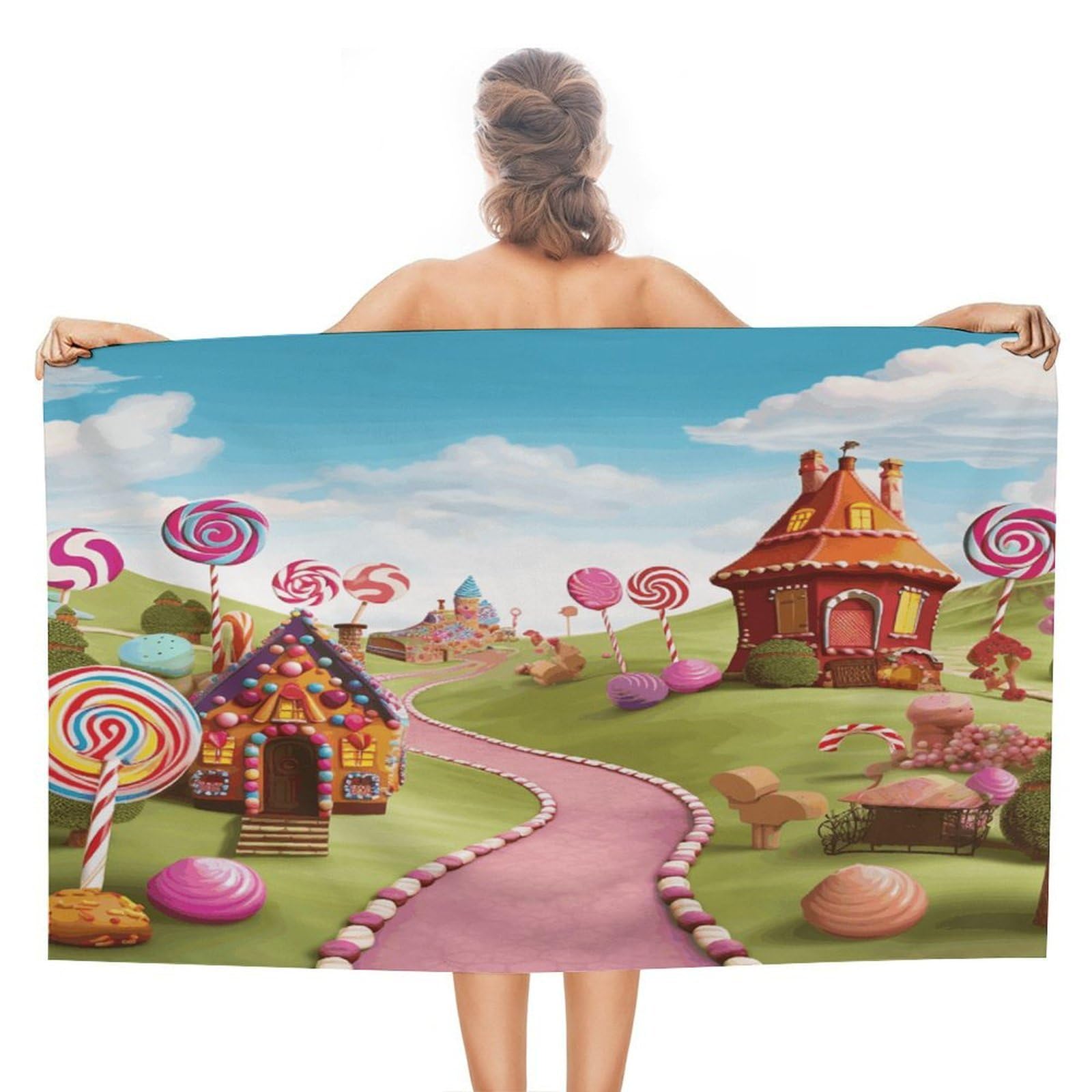 VstaDank Candy Beach Towel 51x31 Inch Oversized Soft Bath Towel Luxury Plush Thick Hotel Swim Pool Towels Super Quick Dry Travel Towels for Camping Gym Sports Yoga