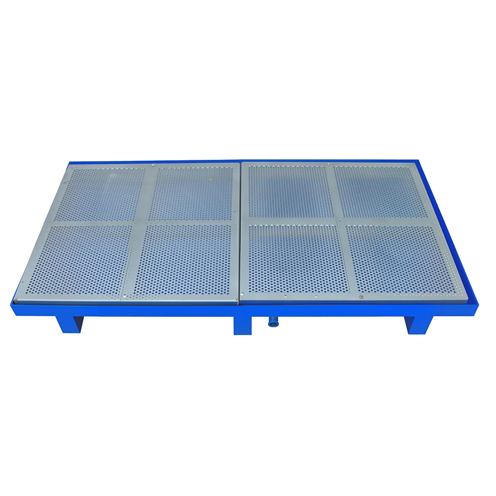Cubeto De Retención De Acero De Alta Resistencia con Válvula De Drenaje, Palé De Suelo Ligero con Rejilla Ventilada para Supermercados(Blue-1PC,125x65x15cm-B)