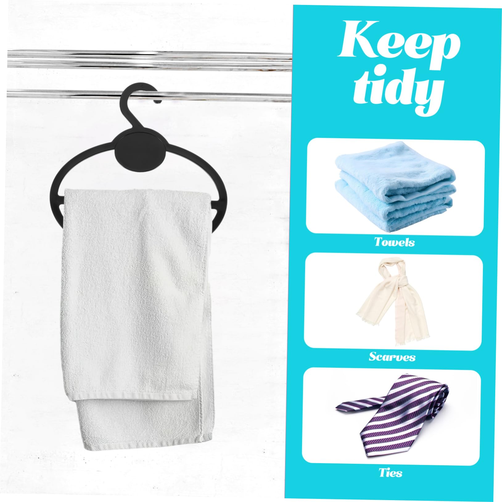 Homoyoyo 10Pcs Scarf Hanger Versatile Belt Organizer for Closet Space Saving Design for Ties Scarves and Accessories for Home Retail Display Classic