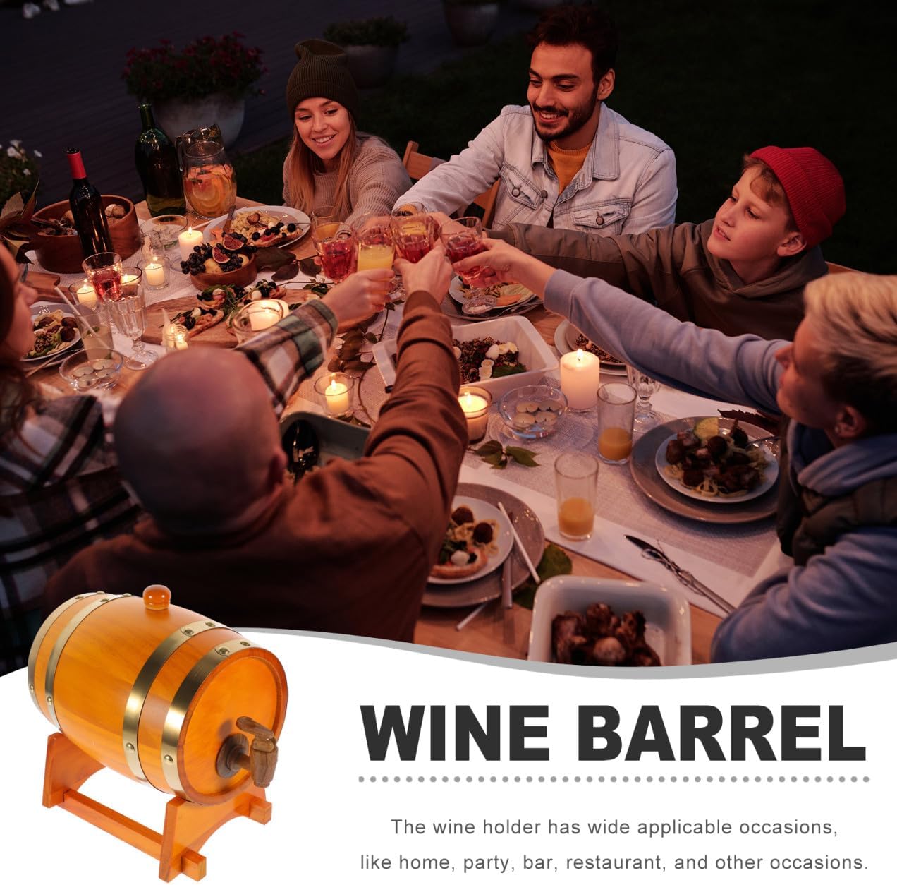 1set Wooden Aging for Wine and Spirits Decorative Drink Container Stand for Home Bar Vintage Style Oak Beverage Storage for Wine and Collectors