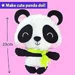 KRAFUN Panda Sewing Kit for Kids Age 7+, Stuffed Doll Project | Sew your own plush panda. Pre-cut & pre-punched felt, child-safe needle & step-by-step instructions